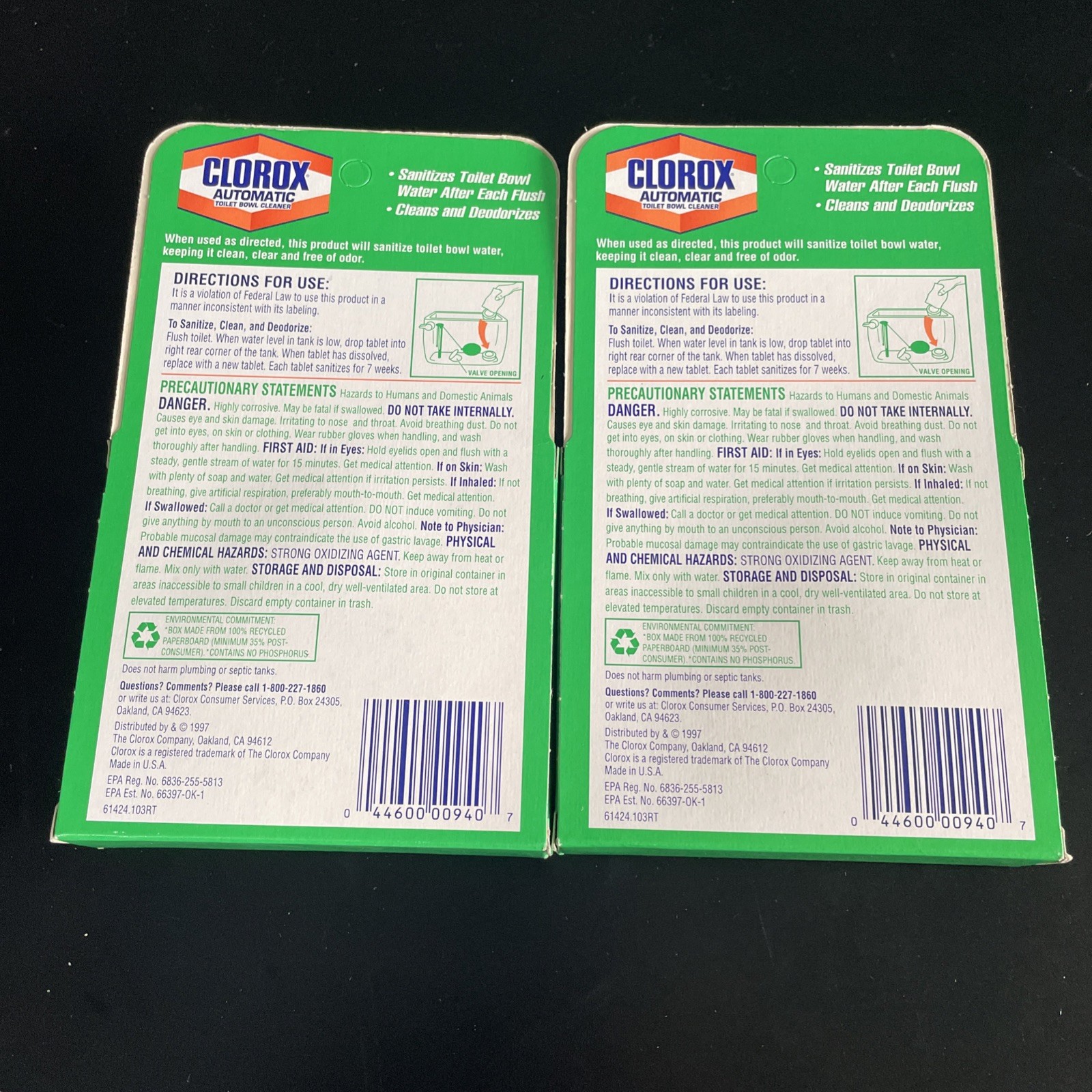 Vintage Clorox Automatic Bowl Cleaner 1993 Movie Prop Retro Advertising Set of 2