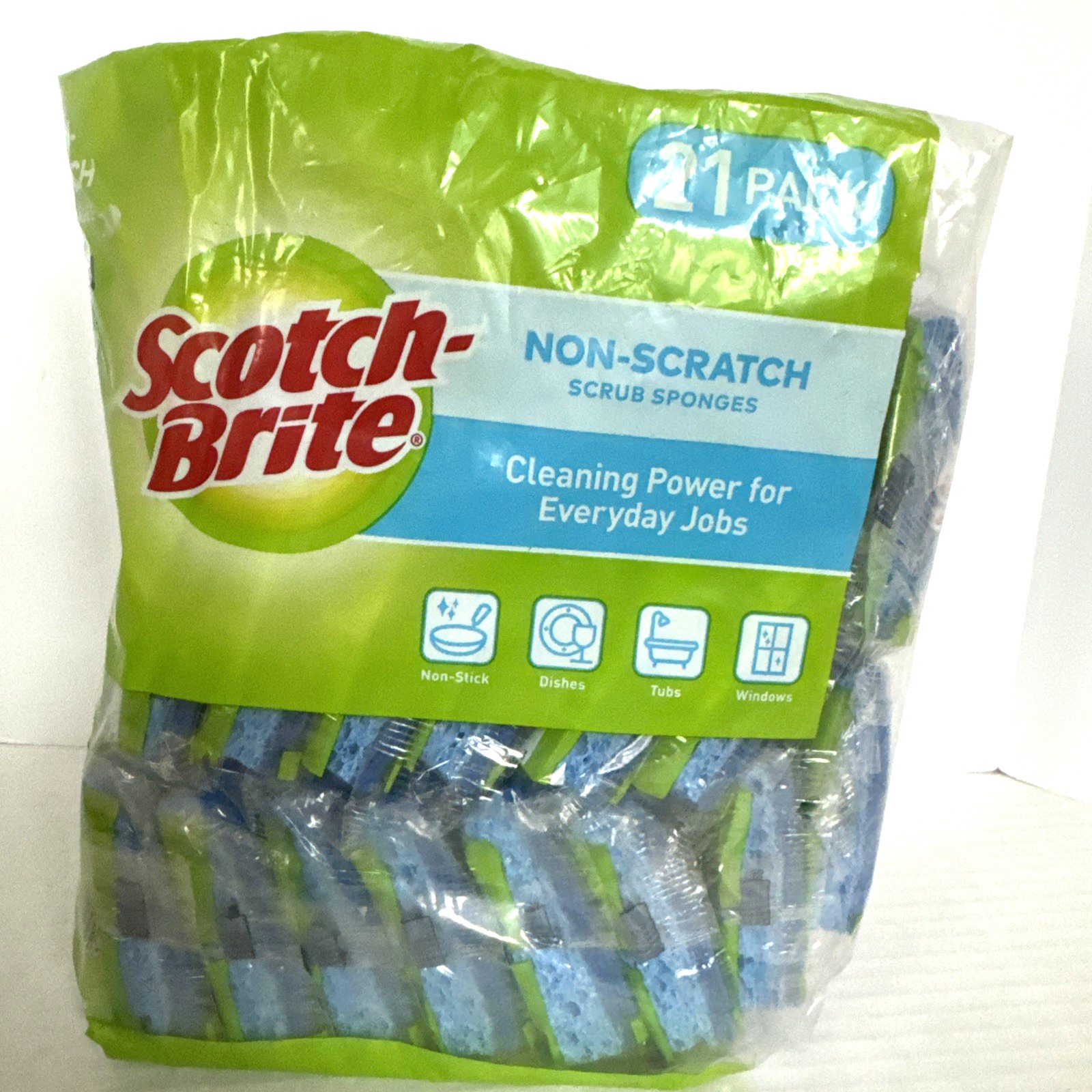 Scotch-Brite Non Scratch Scrub Sponges 21 Individually Wrapped Everyday Use