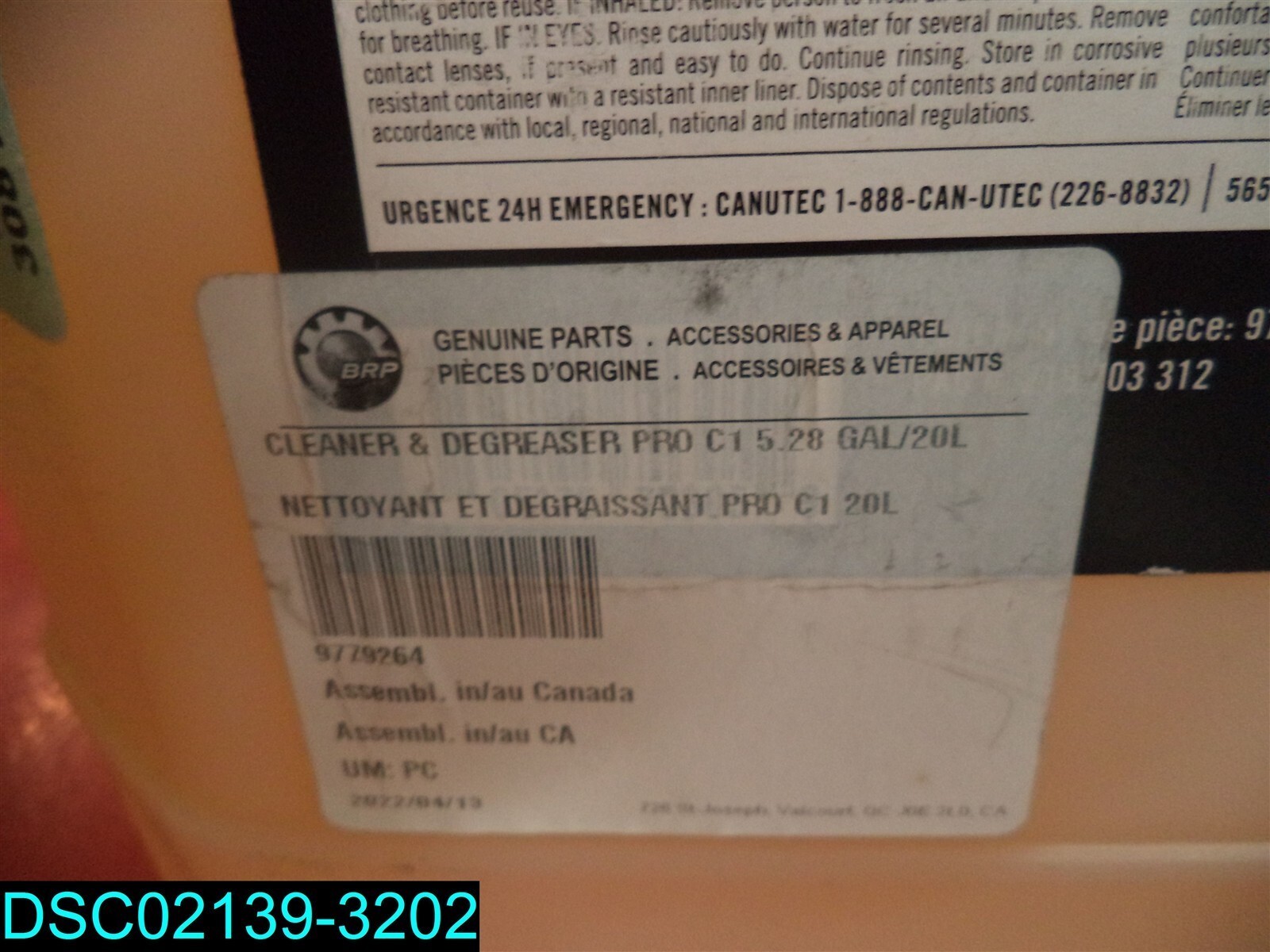 BRP Genuine BRP 9779264 – CLEANER & DEGREASER PRO C1 5.28 GAL/20L