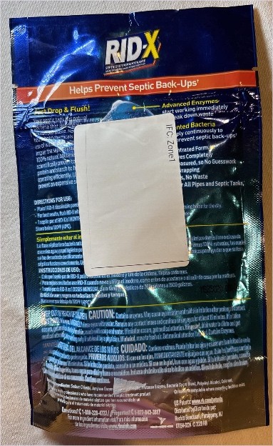 Rid-X Septic System Maintenance Powder Pacs – 3.2oz, 3-Month Toilet, Porcelain,