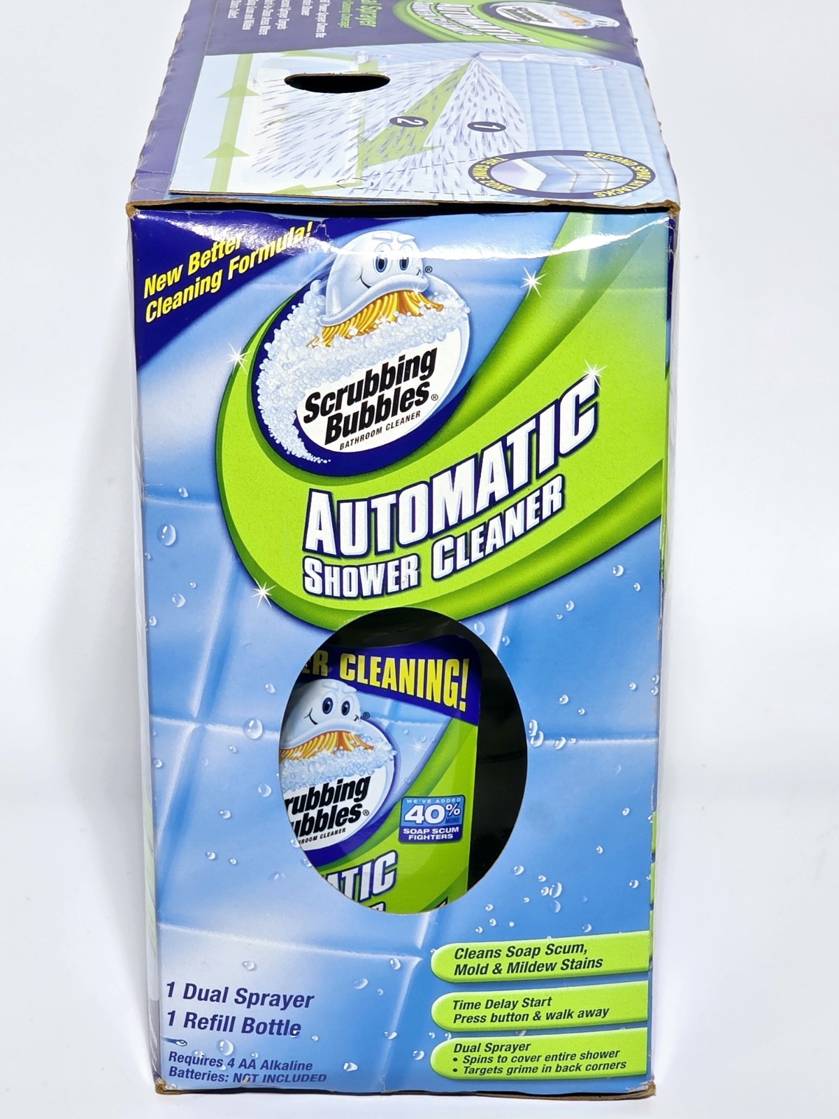 Scrubbing Bubbles Automatic Shower Cleaner Dual Sprayer + Refill Bottle Sealed