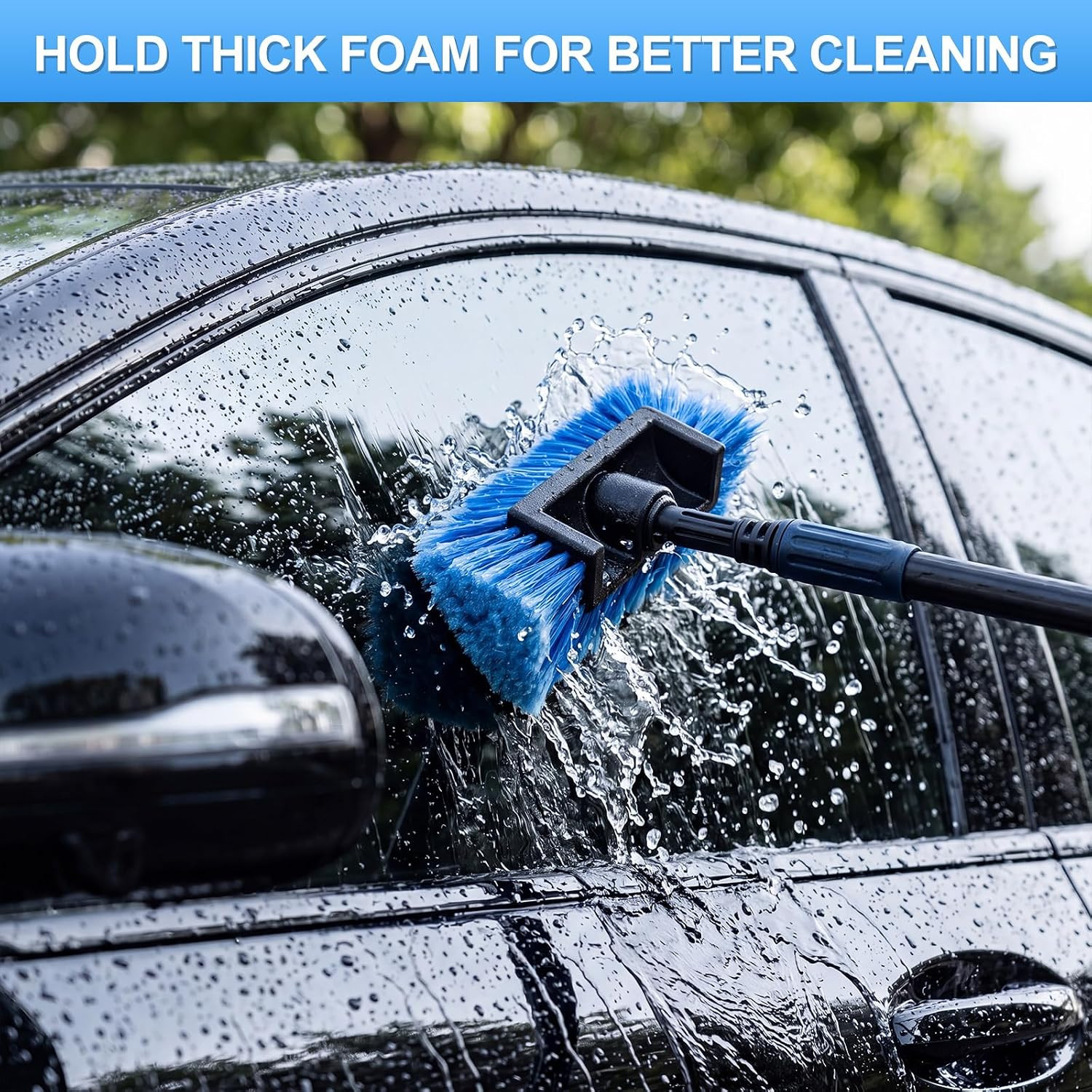1 Pcs Car Wash Brush Head with Soft Detailing Bristle Flow Thru Car Cleaning Bru
