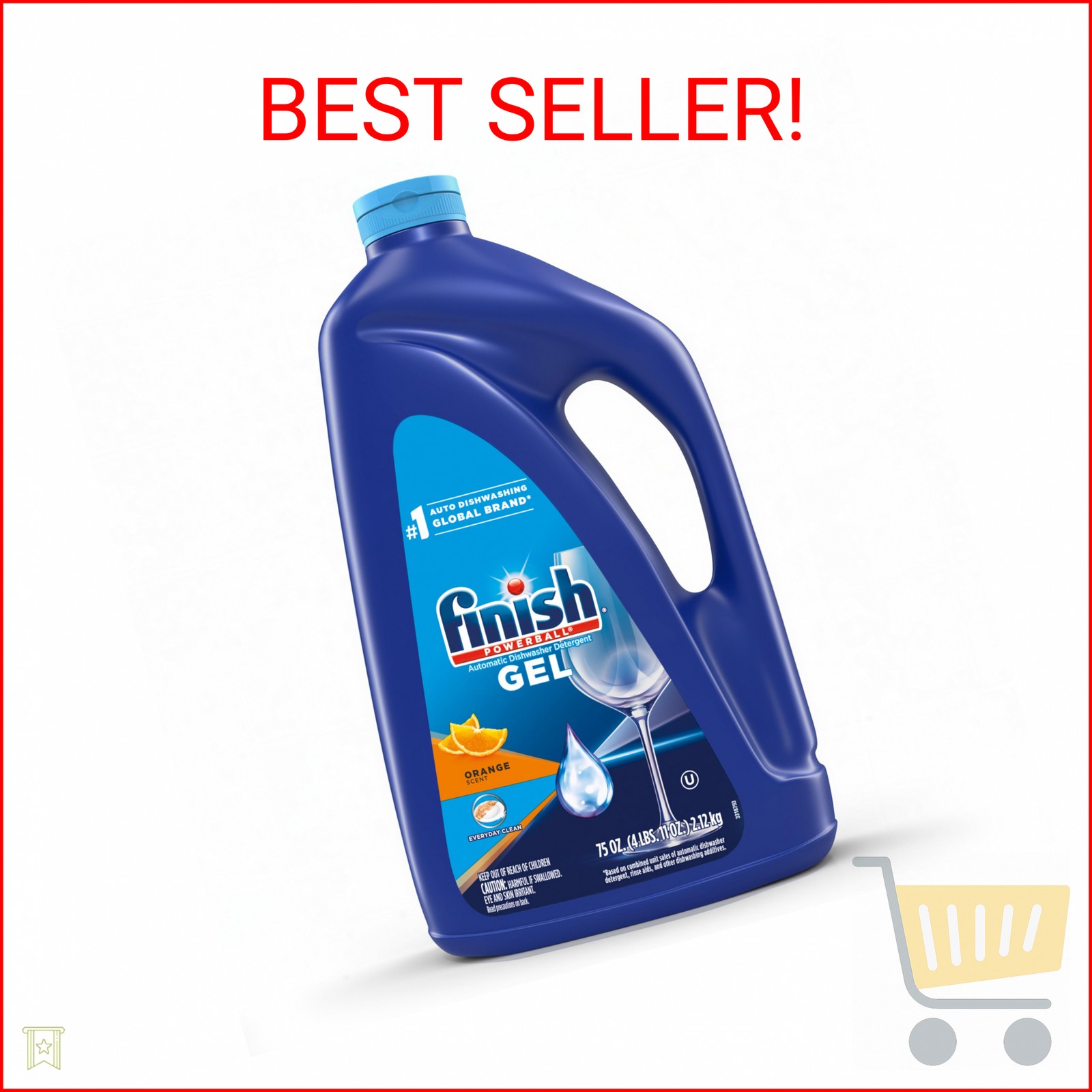 Finish Gel Liquid Dishwasher Detergent, Advanced Deep Cleaning Power Dish Soap,