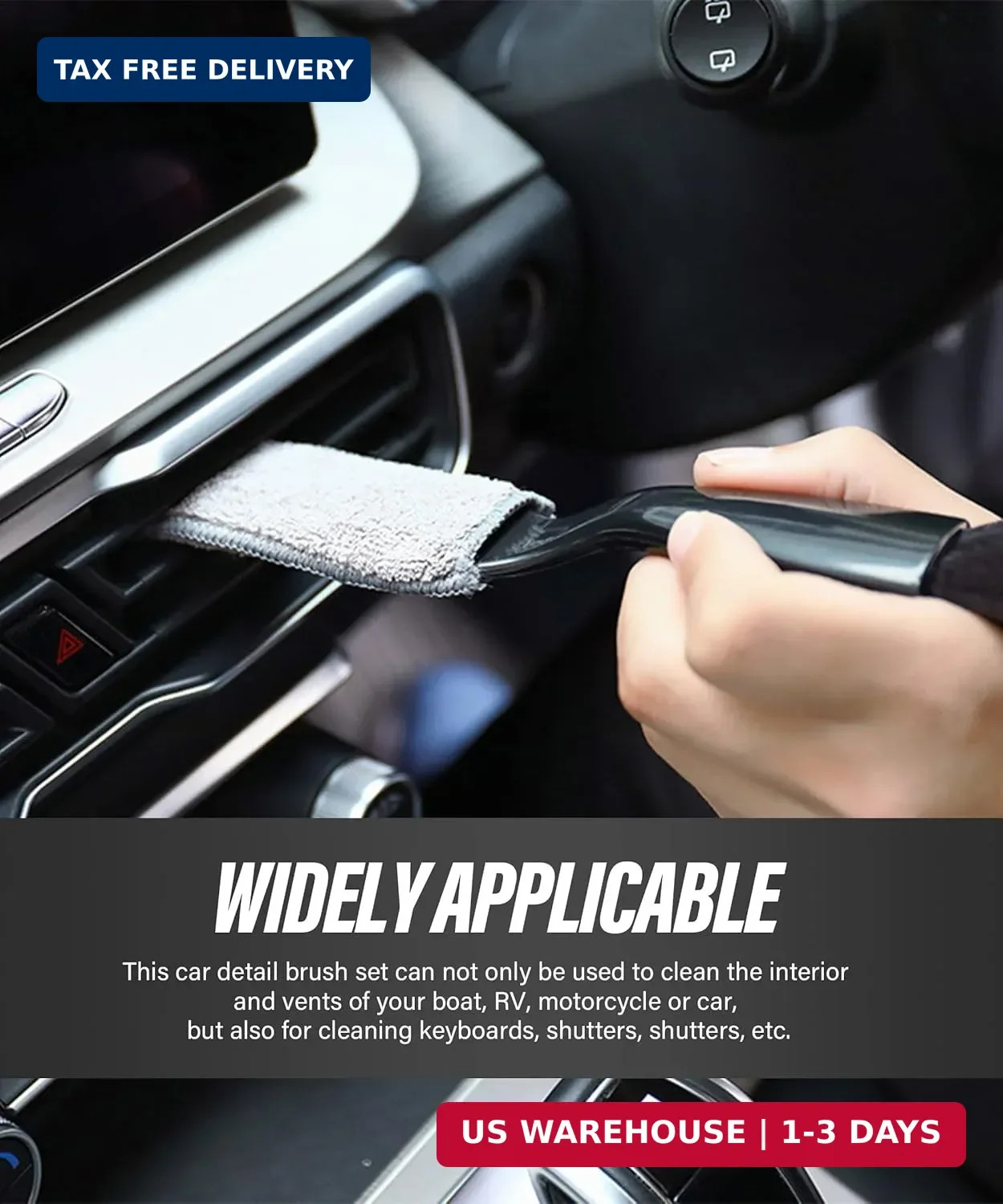 Universal 2 in 1 Duster for Car Clean,Car Bursh Tool,Double Head Brush,Auto Inte