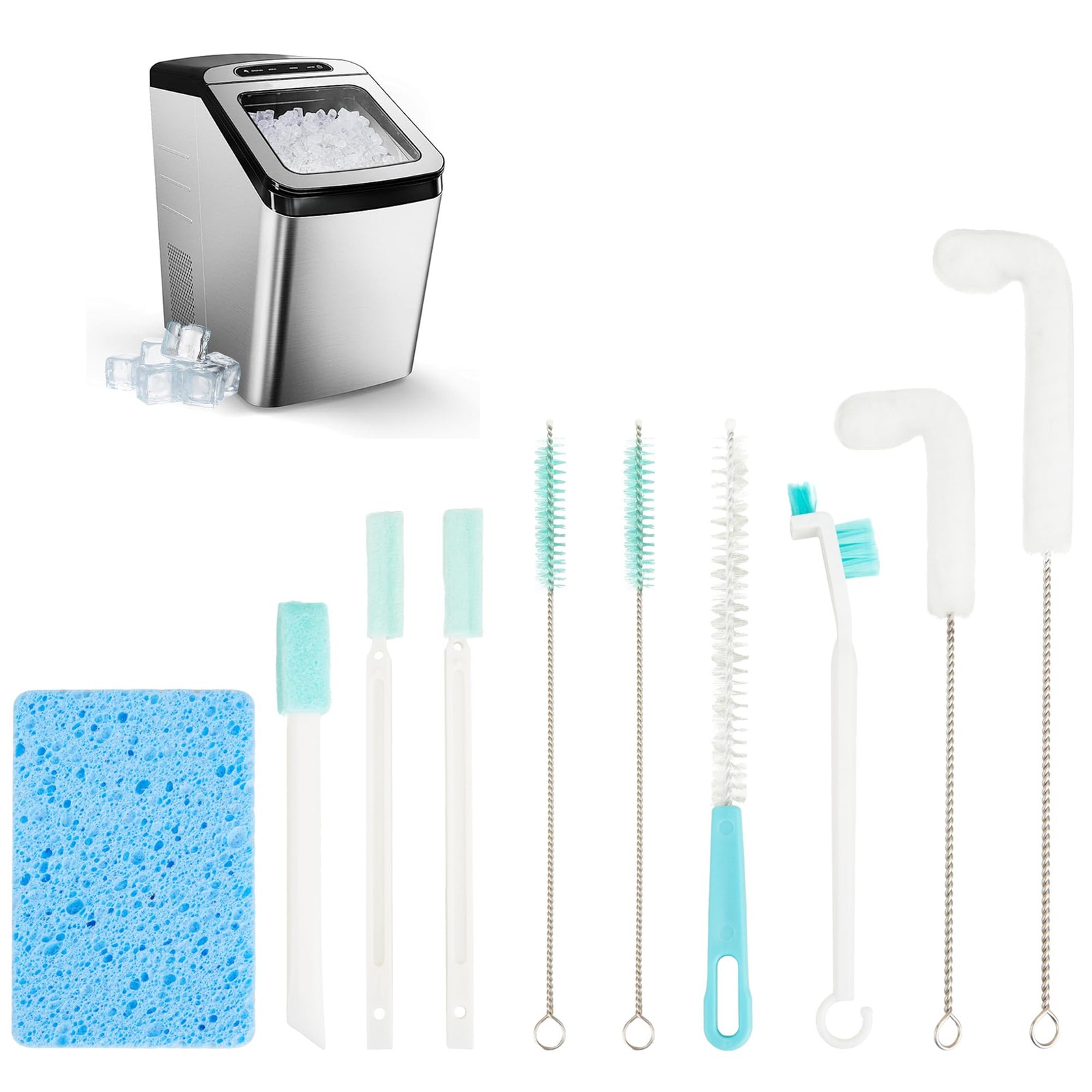 Ice Maker Cleaning Brush Set, 10 Ice Machine Cleaner Tools with 1 Pcs Scrub S…