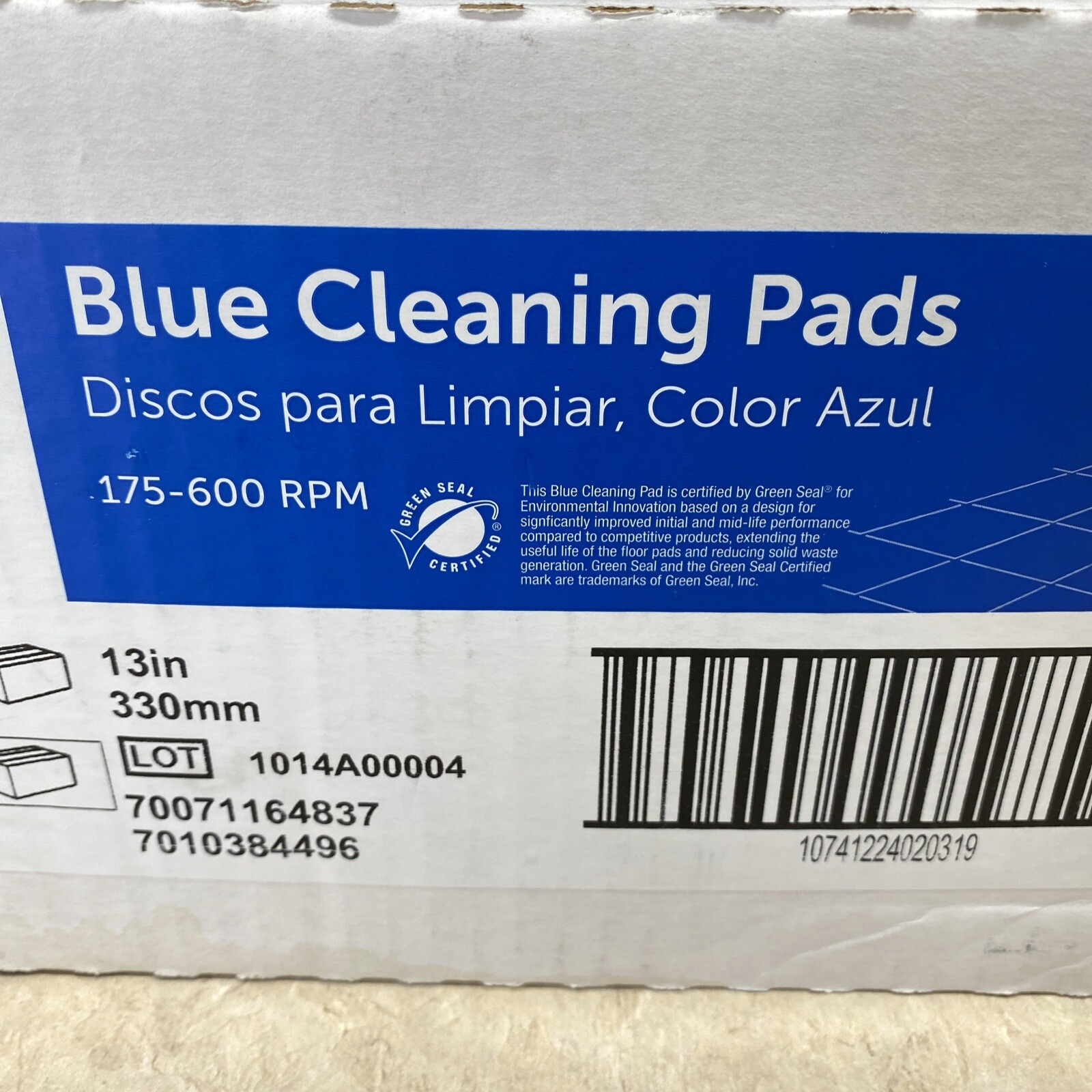 Qty of 5 Renown 13 in. Blue Cleaning Floor Pad 330mm 175-600 RPM