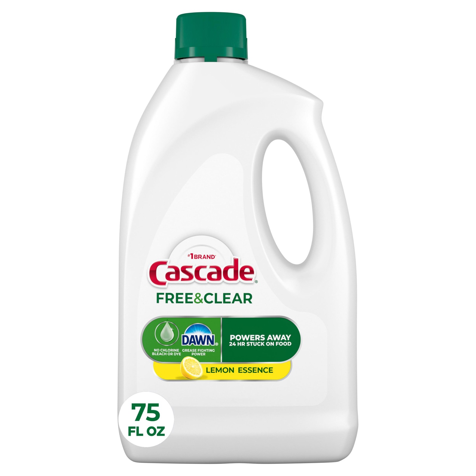 Cascade Free Clear Dishwasher Detergent 75 Ounce Gel Biobased Powerful Clean