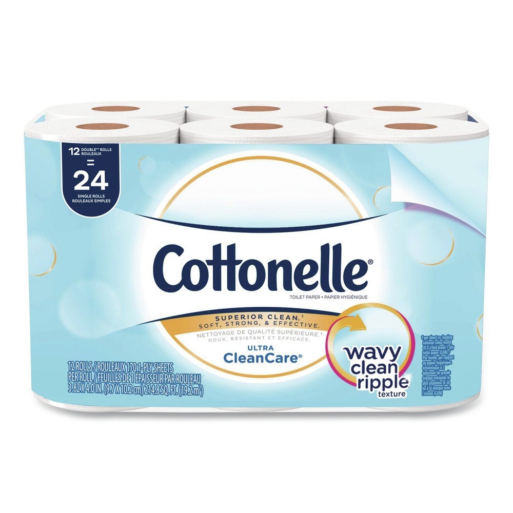 Cottonelle 12456PK 1-Ply Septic Safe Bathroom Tissue – White (12/PK) New