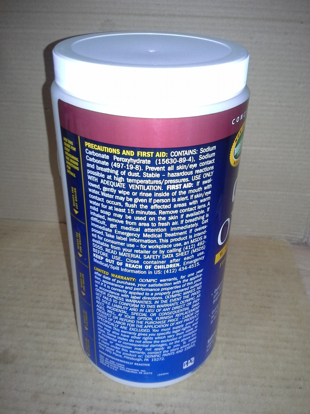 olympic 2.5 Pounds Oxy Deck Deck Cleaner -Siding-Wood Brightener. NOS