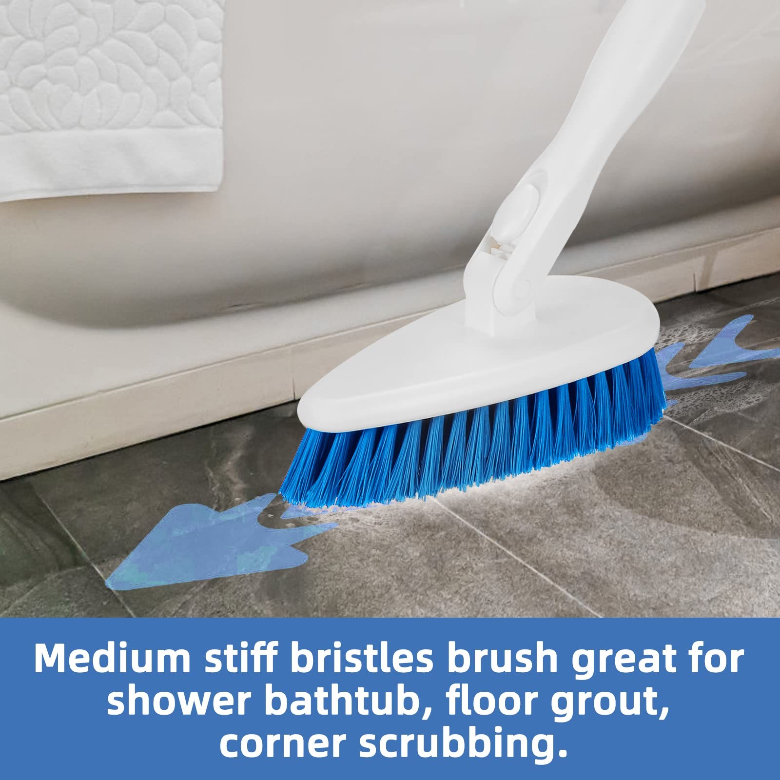 Shower Bathtub Tub and Tile Scrubber Brush with 51” Adjustable Long Handle C…