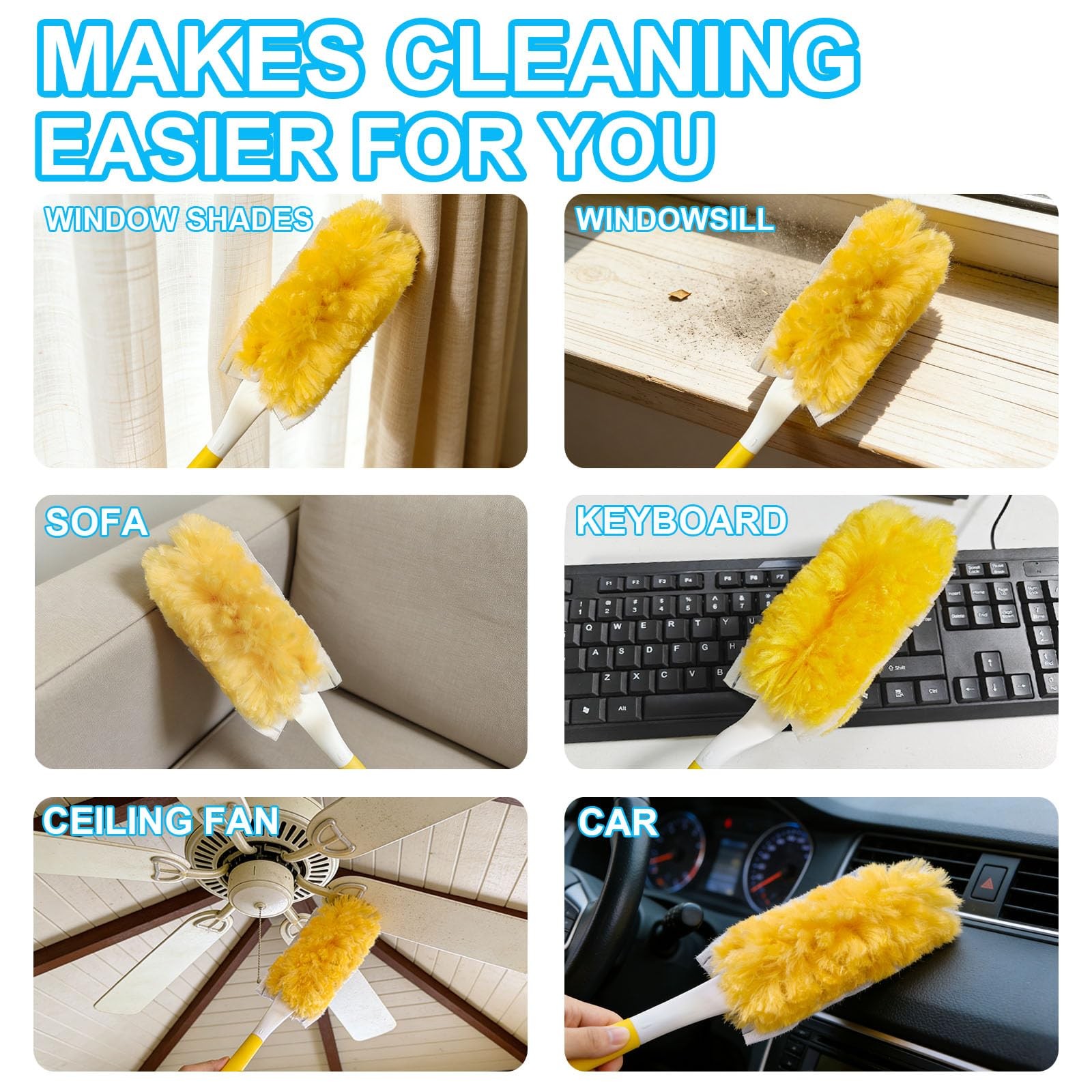 20 Pack Heavy Duty Duster Refills for Swiffer, MultiSurface 360° Disposable D…