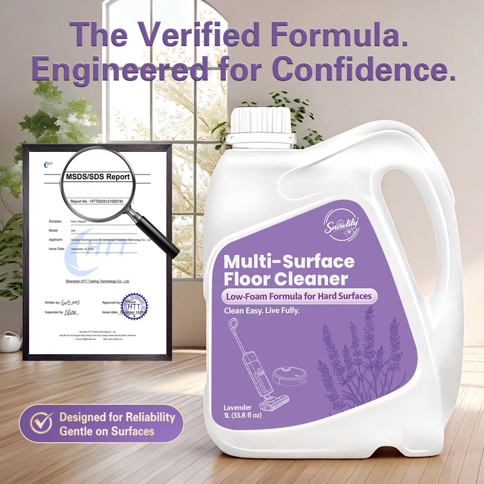 33.8 FL OZ Floor Cleaning Solution with Robot Vacuum, Residue & Streak , Low …