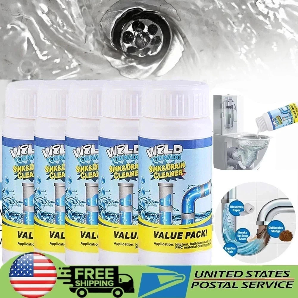 1~3x Wild Tornado Powerful Sink Drain Cleaner High Efficiency Clogging Cleaner