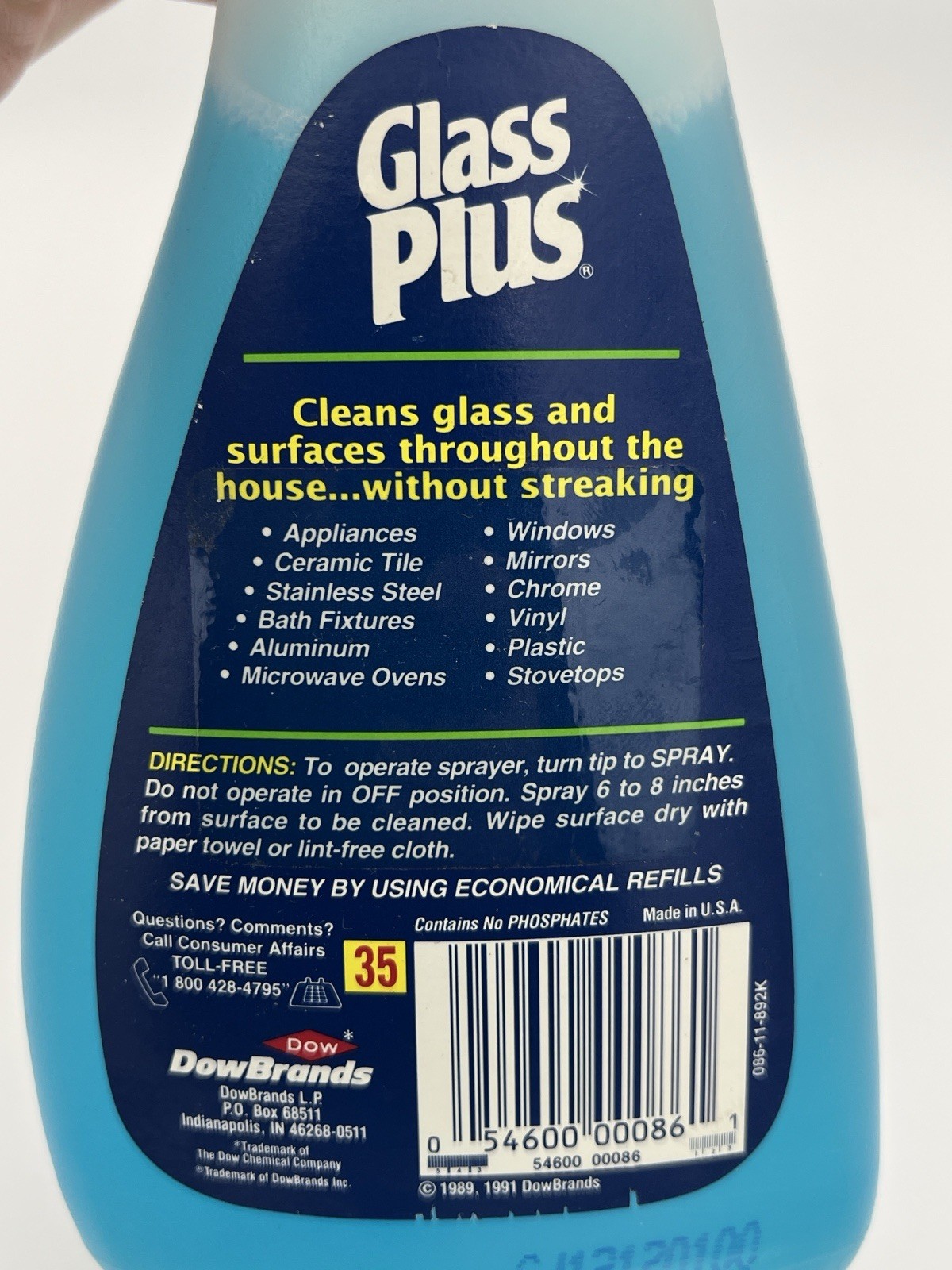 Vtg 1991 Glass Plus Glass And Multi Surface Cleaner 22 fl oz Movie TV Prop