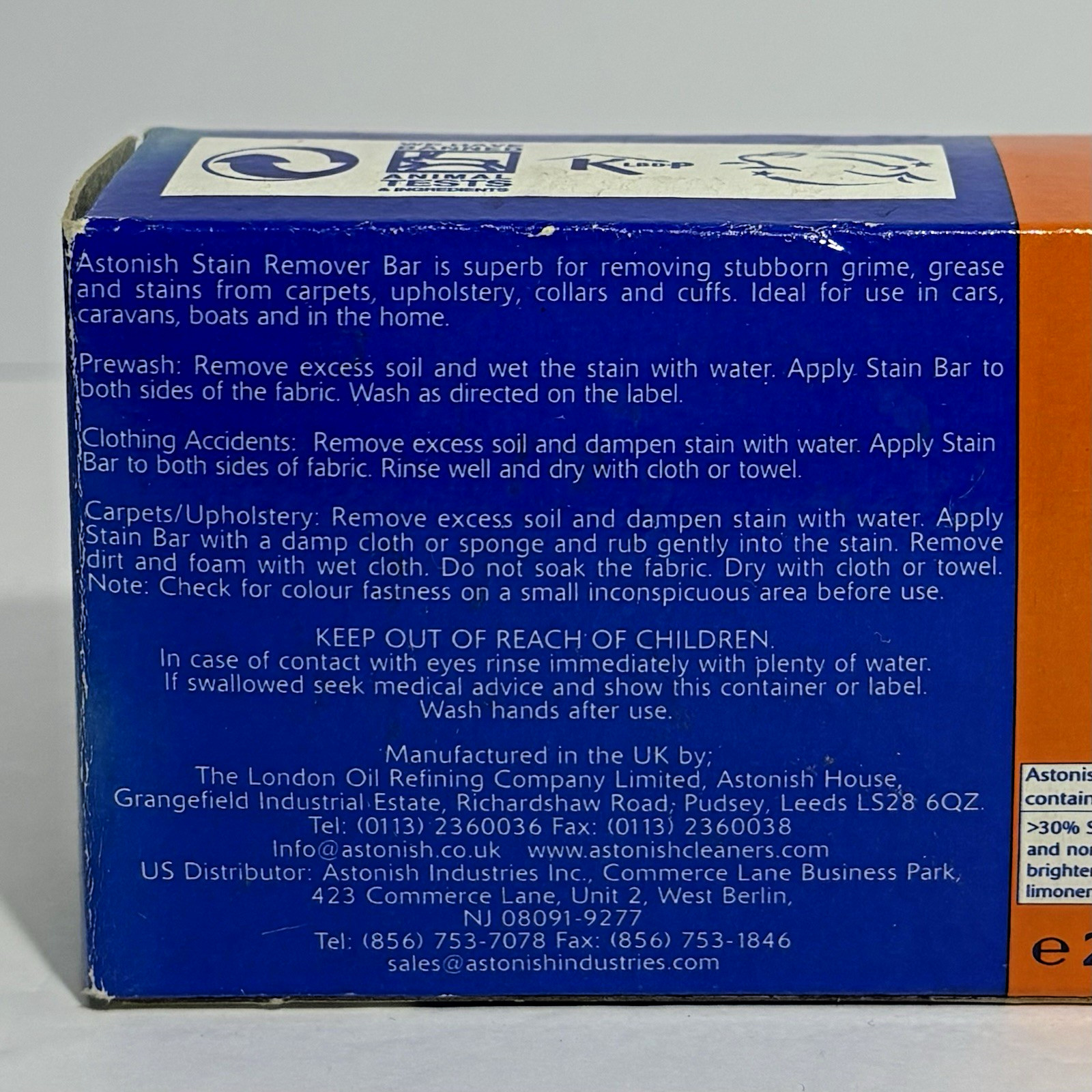 Astonish Stain Remover Bar For Clothes Carpets Upholstery Cleaning Open Box