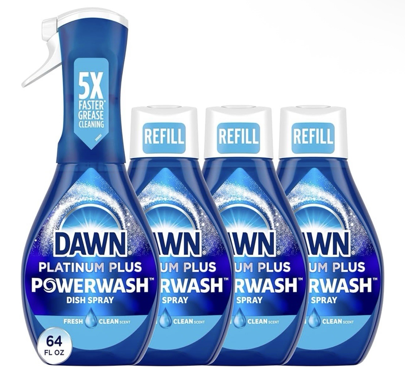 Dawn Platinum Powerwash Dish Spray, Dish Soap, Fresh Scent Bundle, 4 Spray…