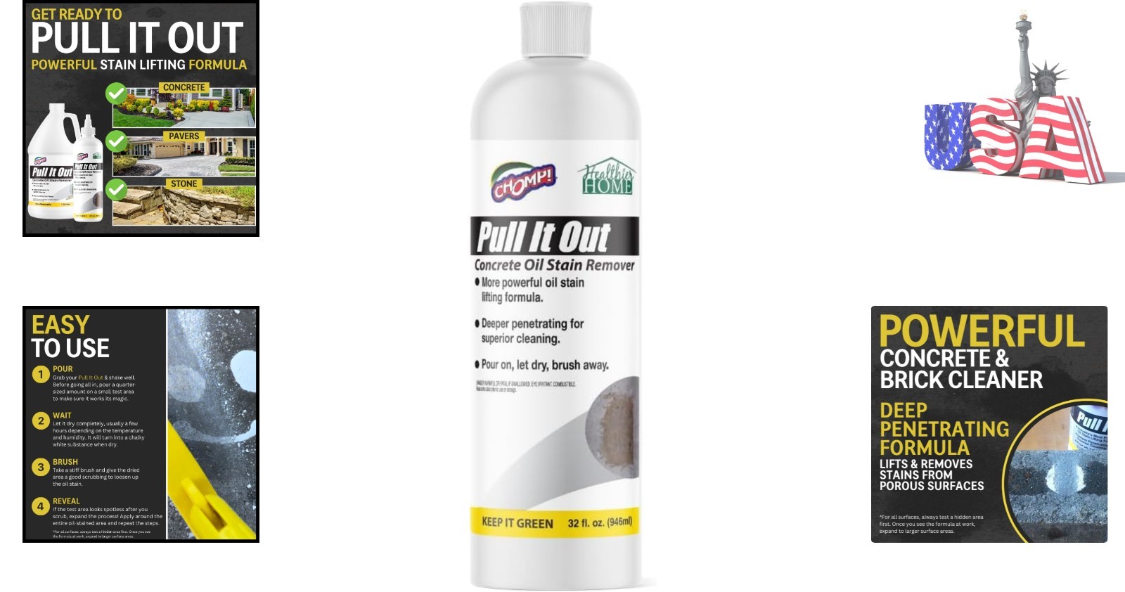 Powerful Oil Stain Remover for Concrete – 32 Oz Biodegradable & Bleach-Free