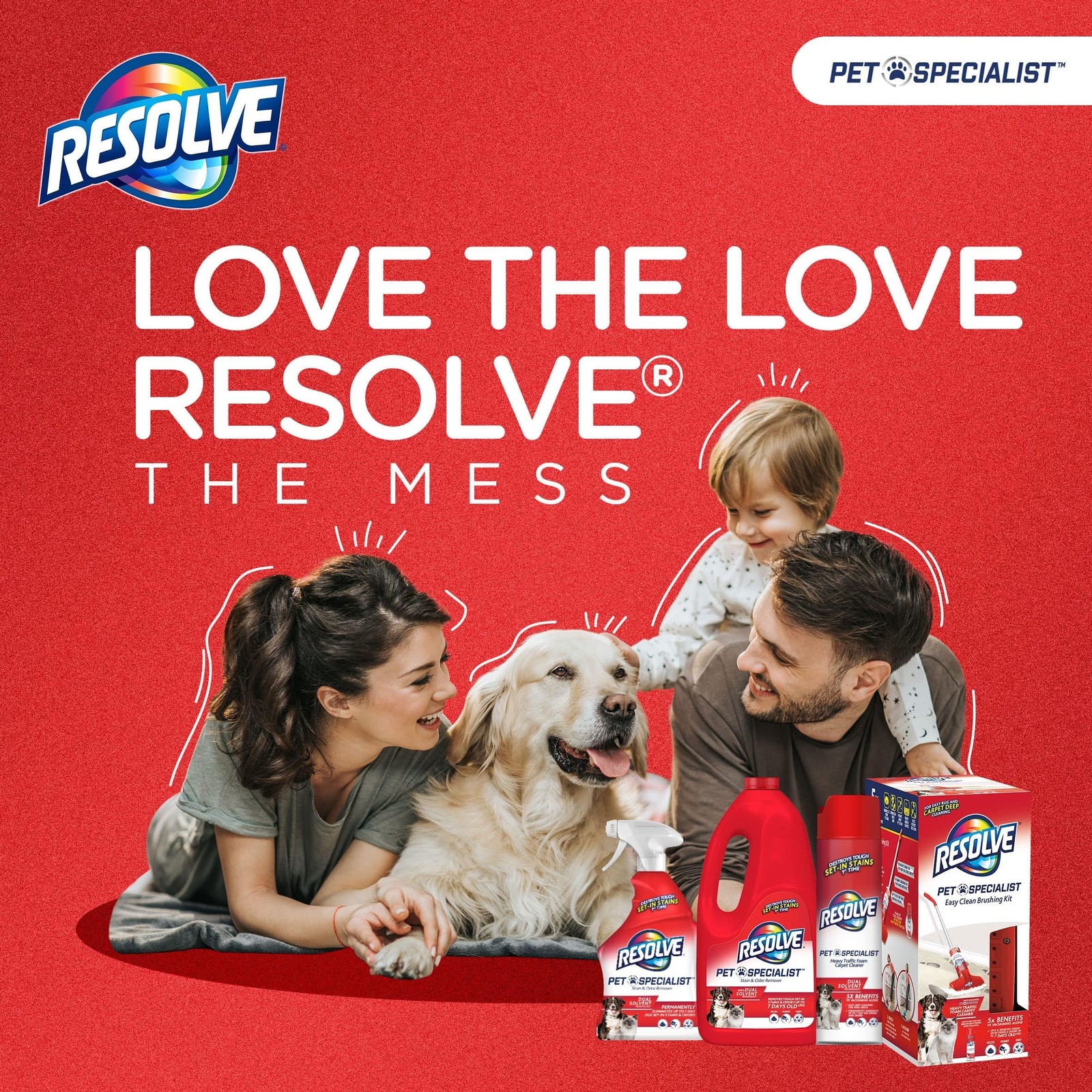 Resolve Pet, Heavy Traffic Carpet Foam, Stain & Odor Remover, 22oz