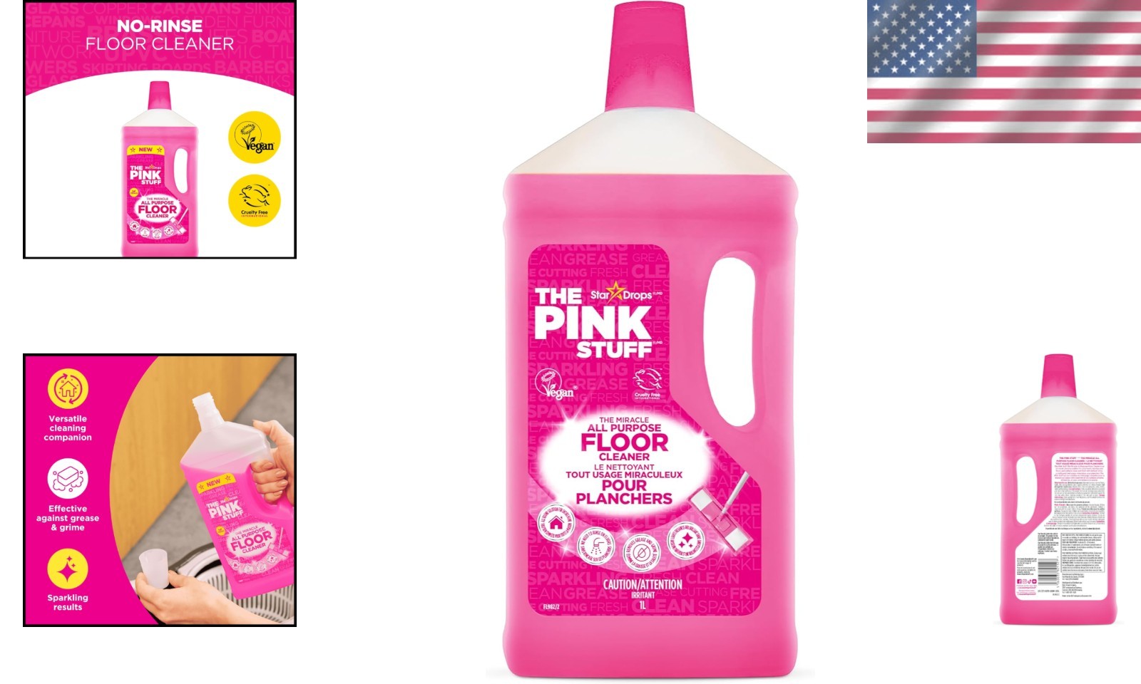 33.8 Fl Oz The Pink Stuff Miracle Floor Cleaner – Non-Abrasive & Fresh Scent