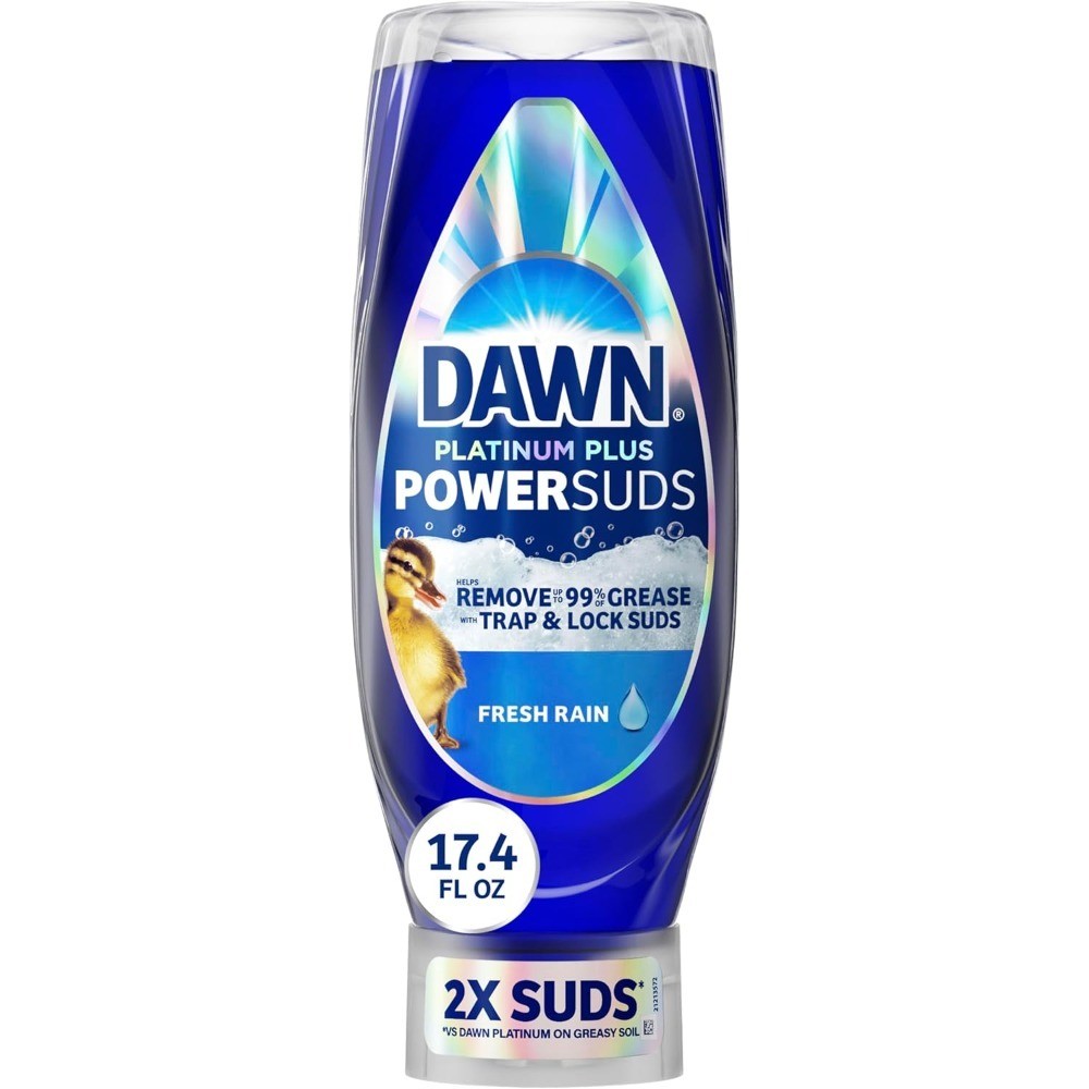 Liquid Dish Soap EZ Squeeze Bottle 17.4 oz Platinum Plus PowerSuds