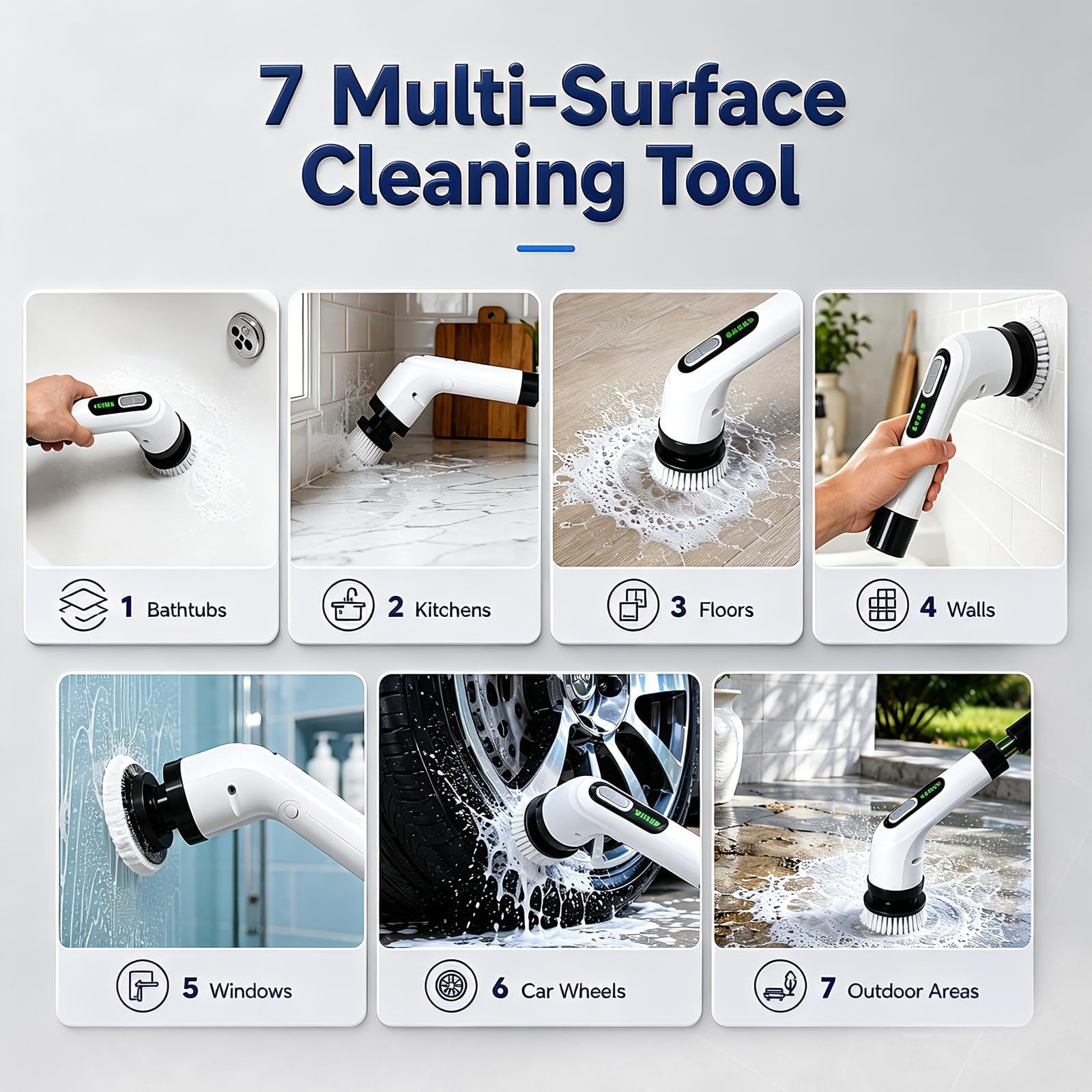 Highyes Electric Spin Scrubber for Bathroom | IPX7 Waterproof Shower Scrubber…