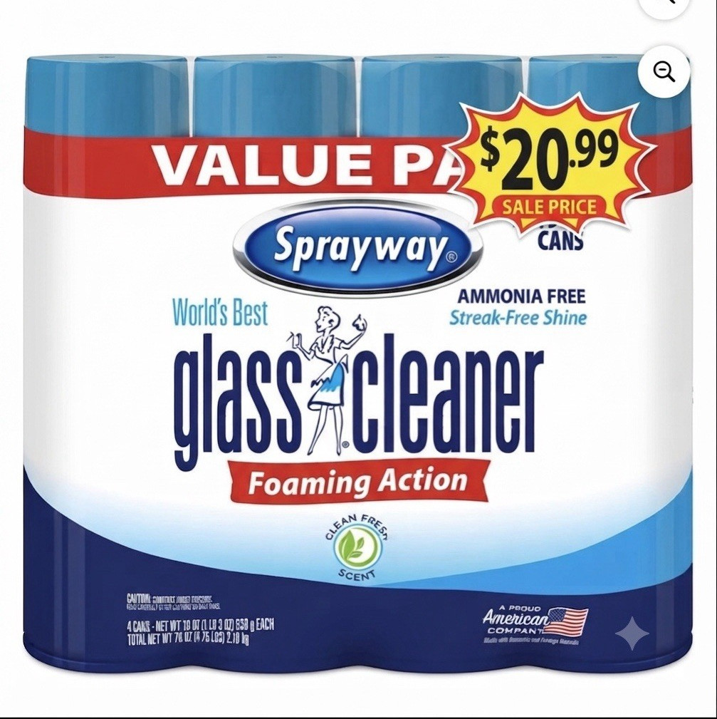 Sprayway Glass Cleaner, 19 oz., Choose Pack Size