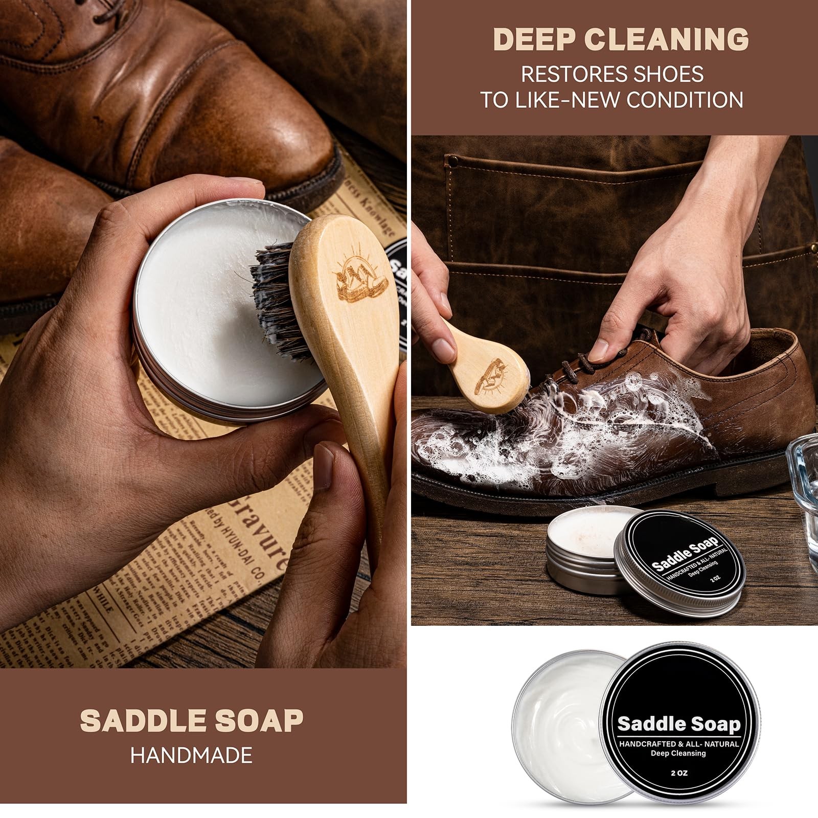 Leather Cleaner and Conditioner Kit – Saddle Soap, Mink Oil, Waterproofing Wa…