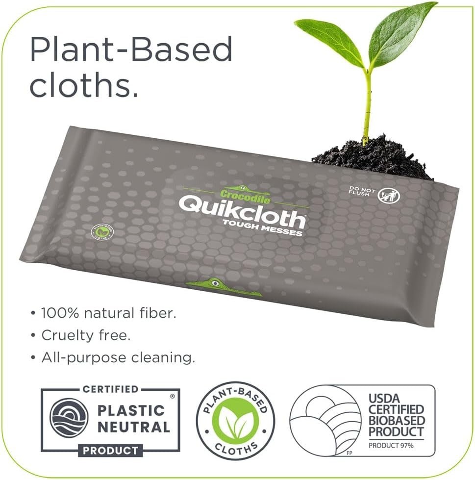 ® Tough Messes – Plant-Based, Gentle, Plastic-Free Cleaning Wipes for Home & Kit