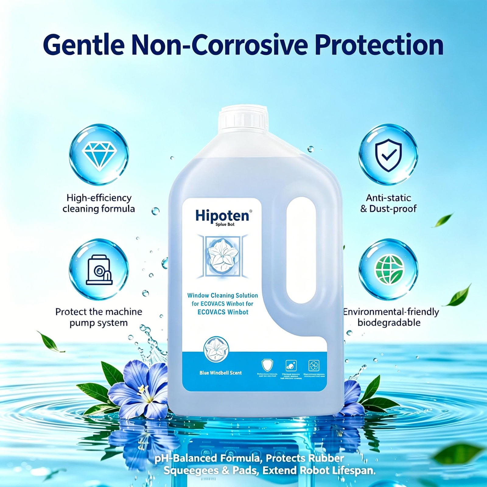 1L Window Cleaning Solution for ECOVACS Winbot W3/W2S/W2 PRO/W1/MINI Series -…