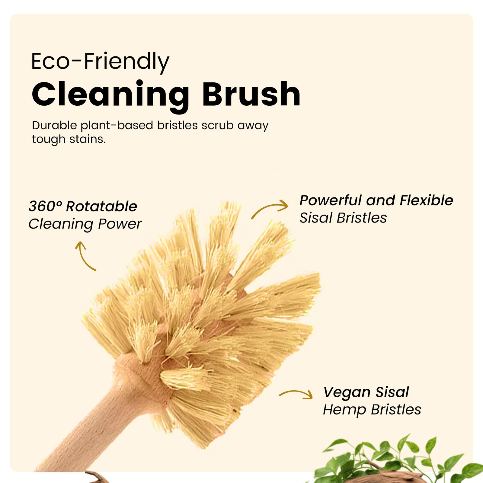 Biodegradable Bottle Brush Extra Long, Hemp Bristles in Wide Mouth Containers