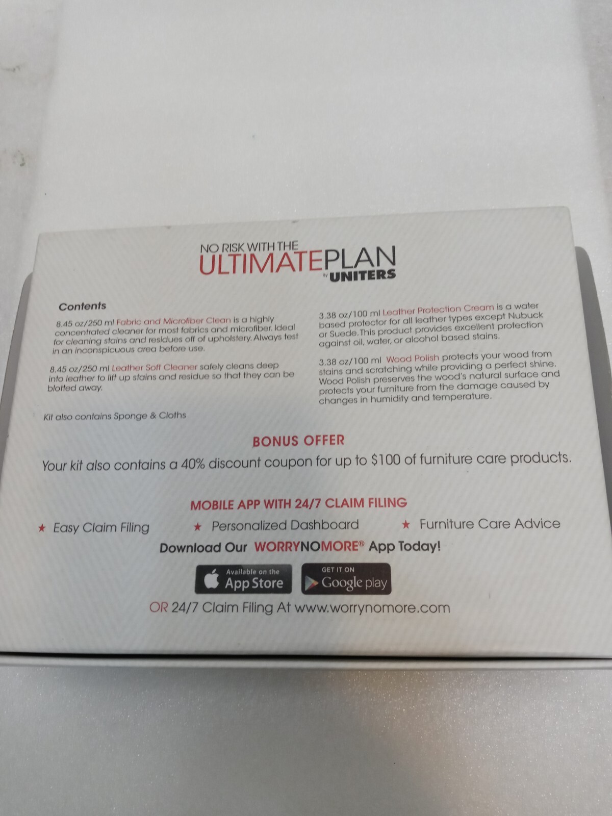 NEW No Risk with Ultimate Plan Uniters Leather Microfiber Wood Furniture