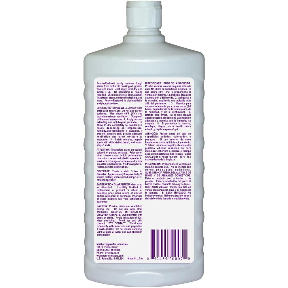 Oil Stain Remover Pour-N-Restore No scrubbing 32oz