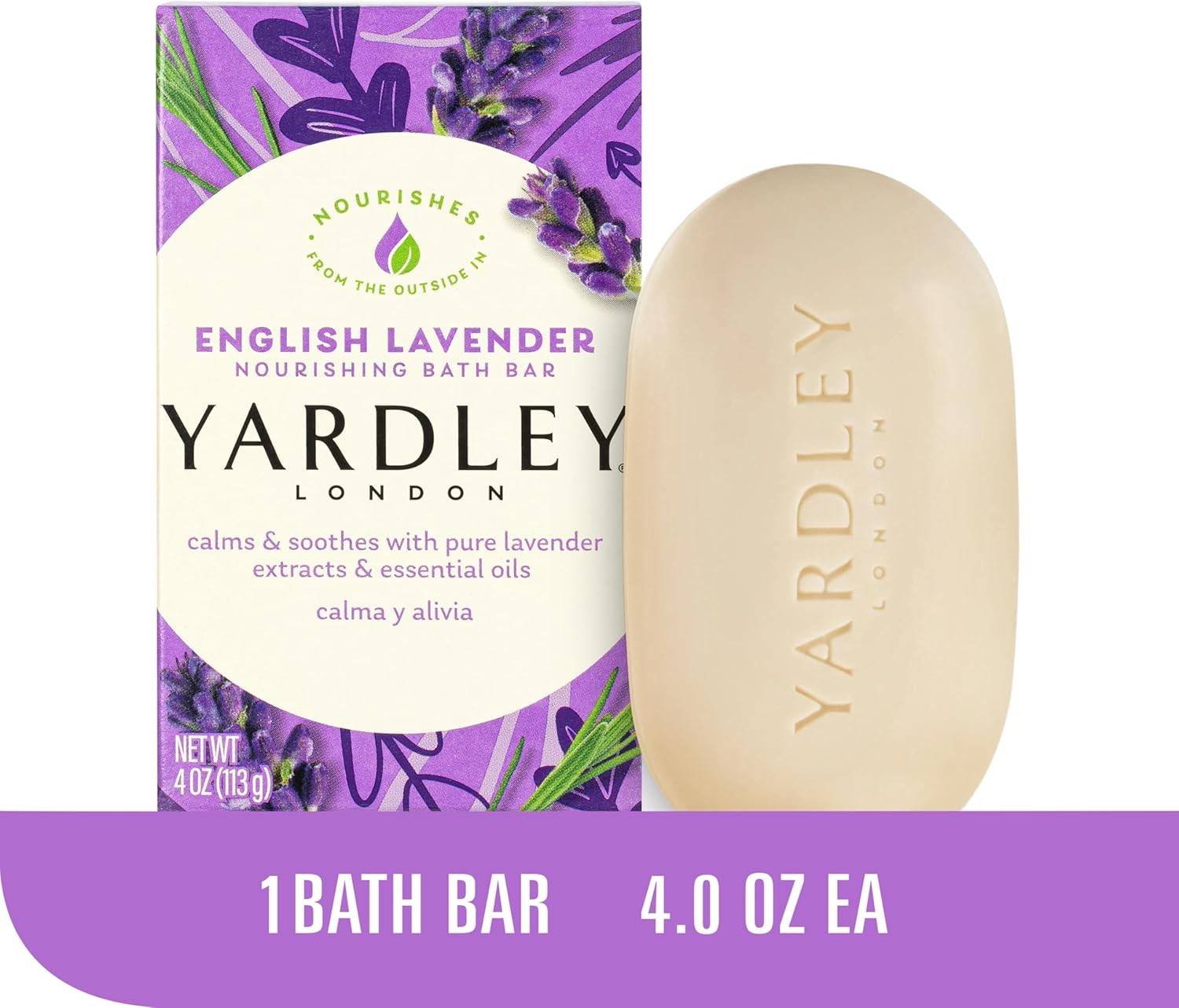 London English Lavender Naturally Bath Bar, 4 ounce