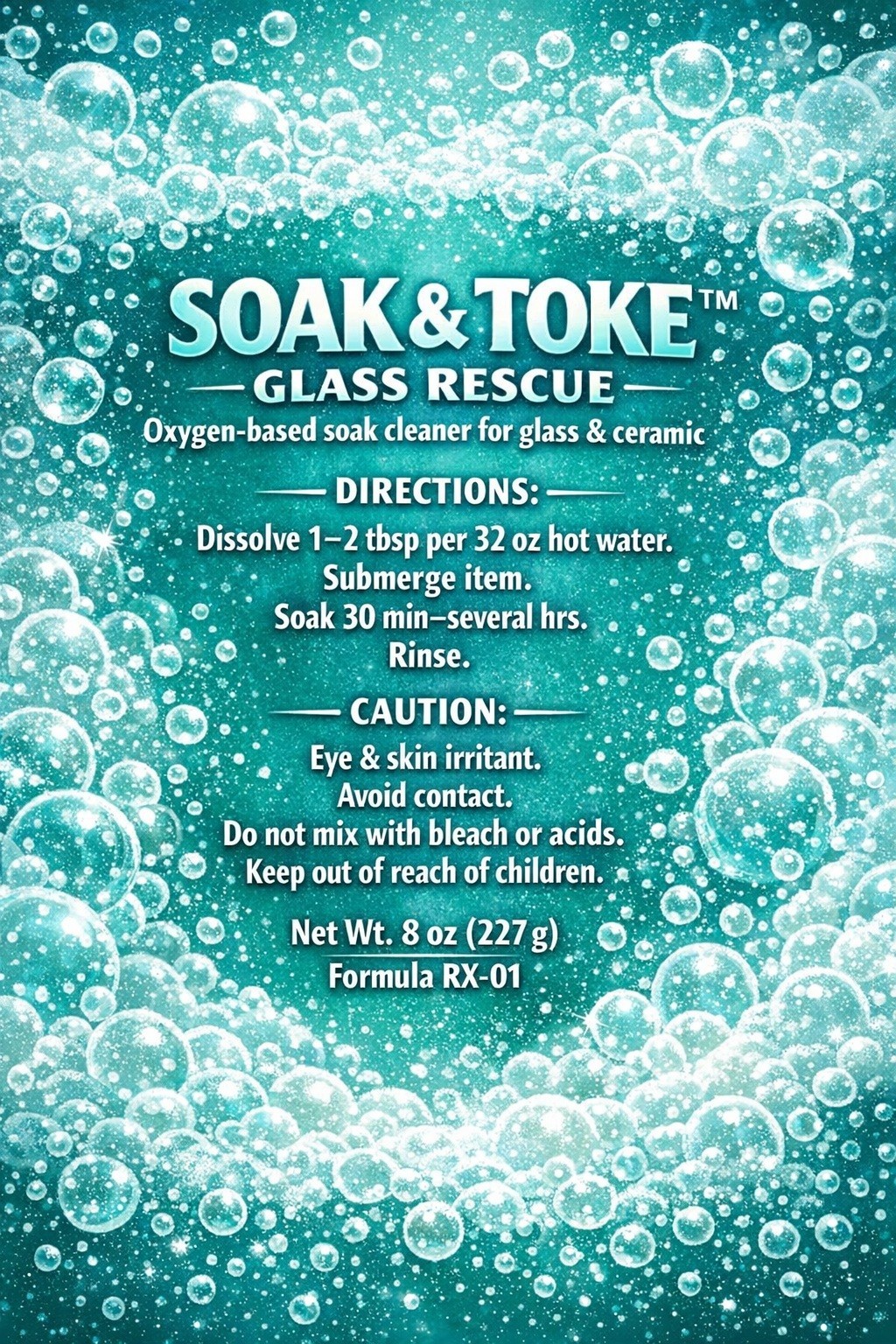 Soak & Toke Glass Rescue Oxygen Bong Cleaner – Dissolves Resin – Soak & Rinse