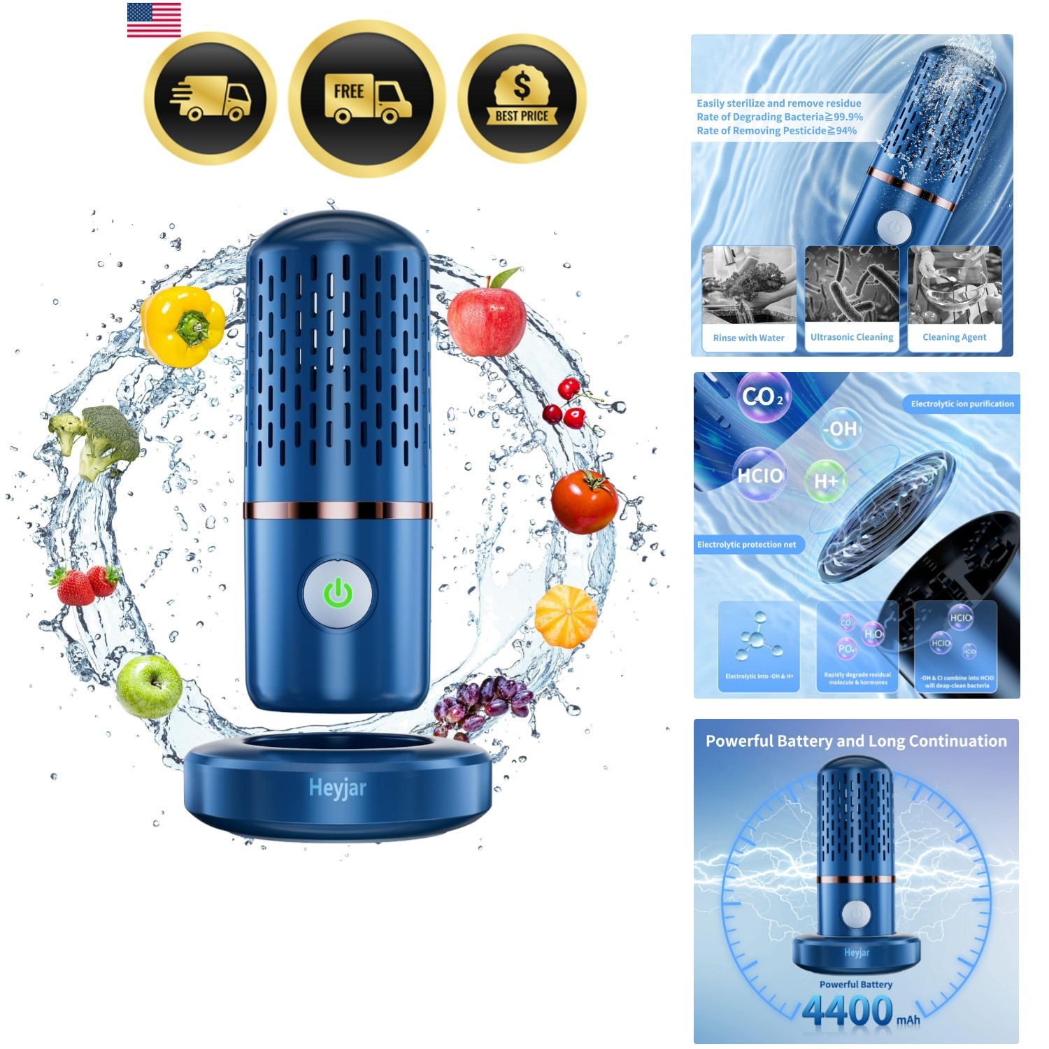 Fruit and Vegetable Washing Machine, Fruit Cleaner Device,Fruit Purifier for …