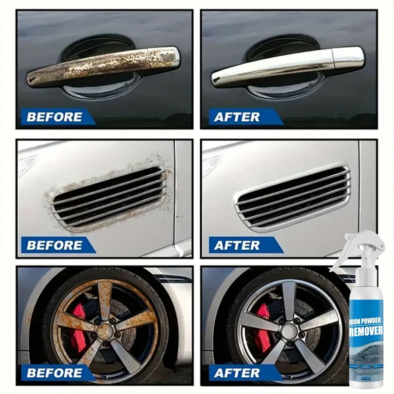 Heavy-Duty Rust Stain Remover, Multi-Purpose Iron Out Cleaner for Tools, Cars