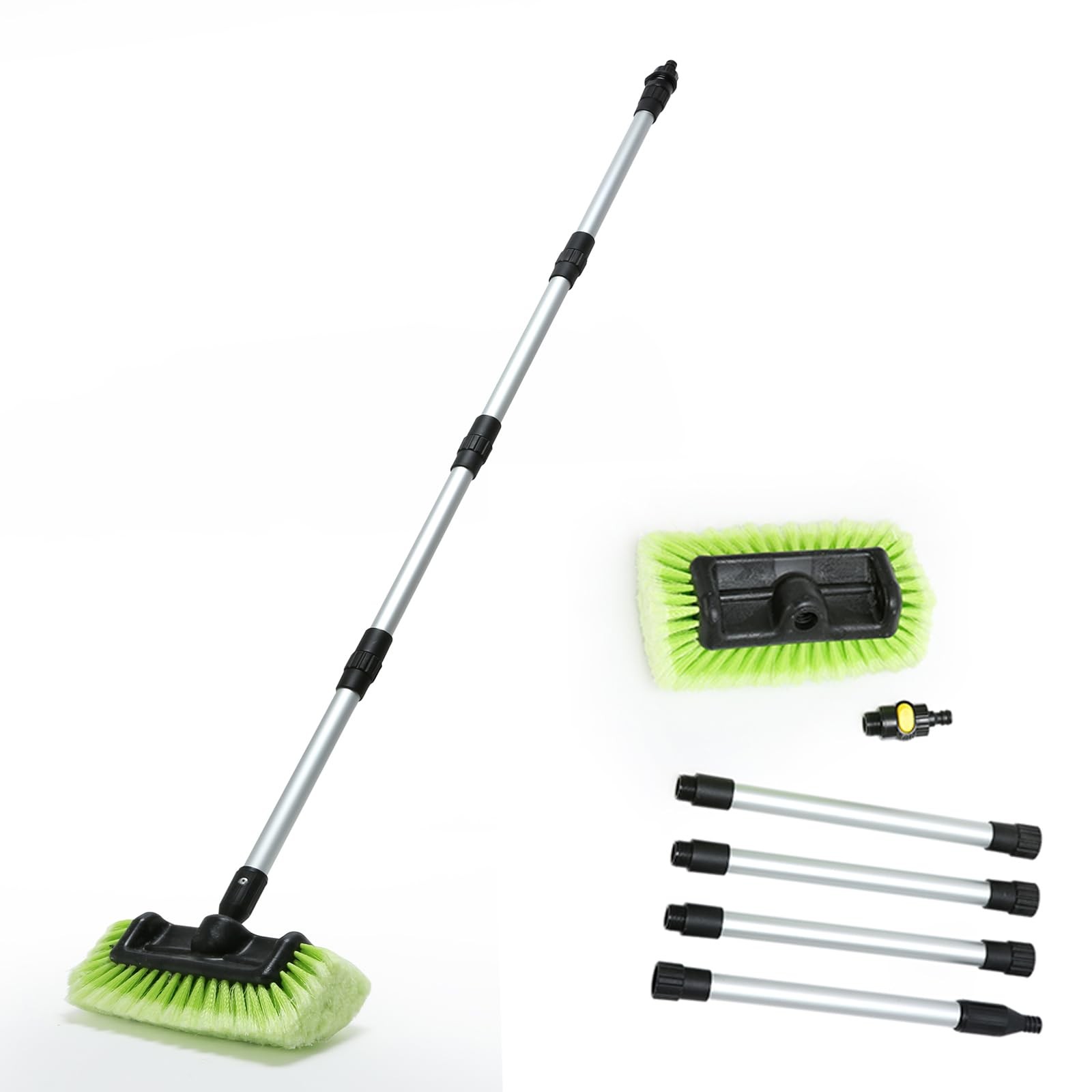 Car Wash Brush 12″ with Long Handle 60 Inch, Soft Bristle Scrub Brush for Car…