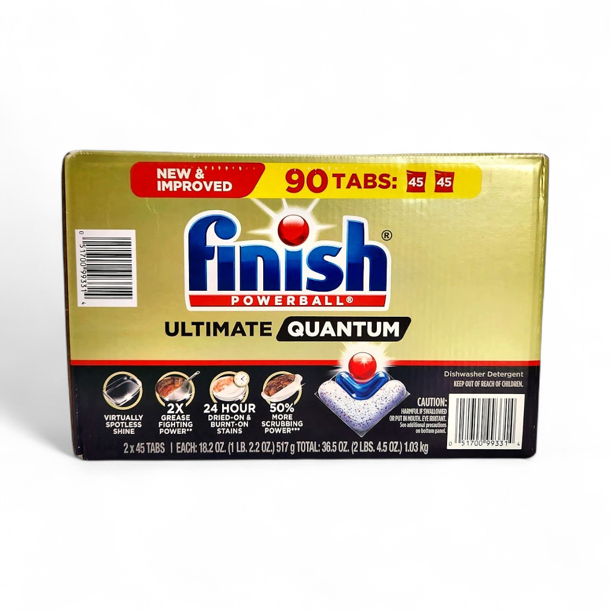Finish Powerball Ultimate Quantum Dishwasher Detergent Tablets – 90 Count