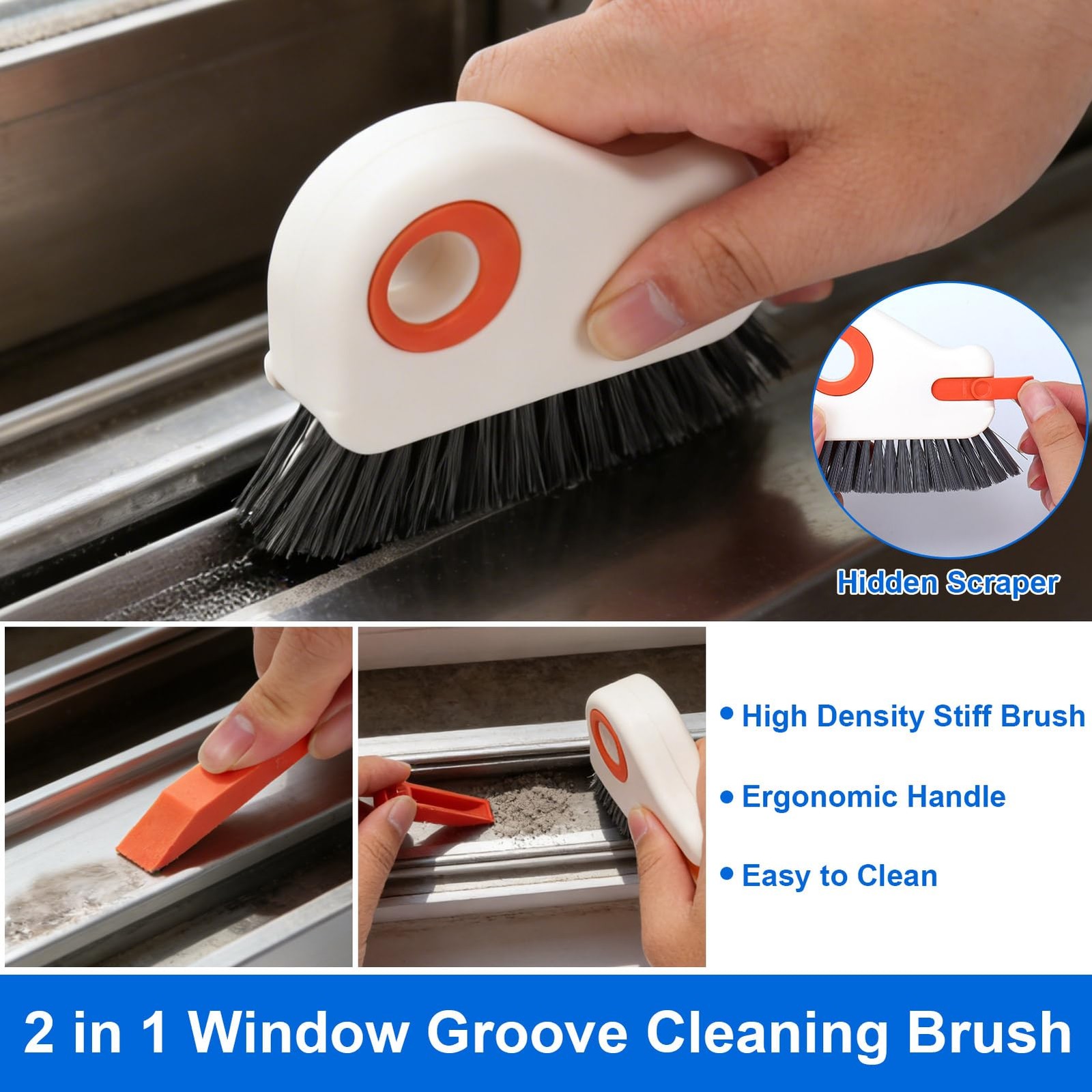 Window Sill Cleaner Tool,8 Pcs Door Window Track Cleaning Tools Kit,Sliding D…