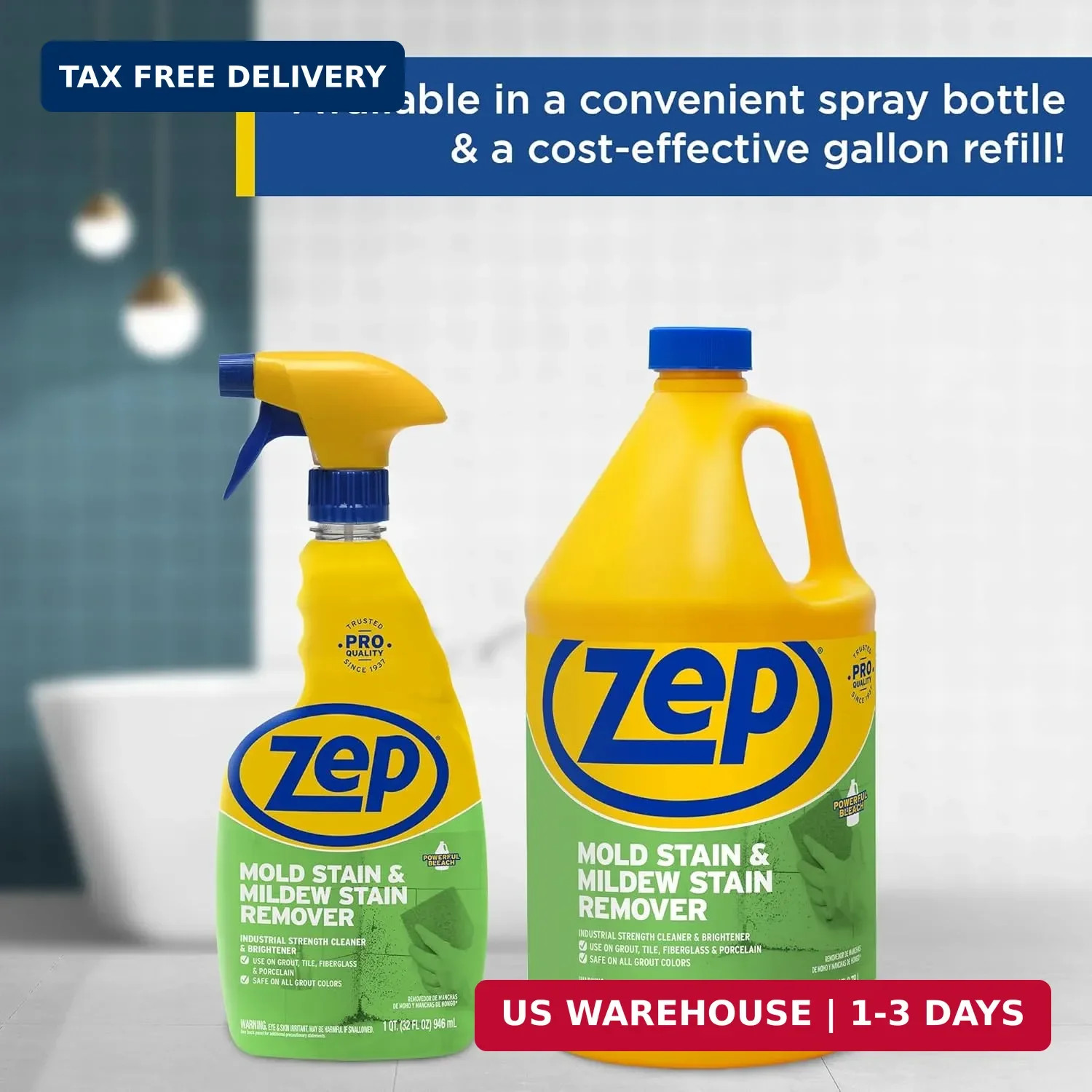 Zep Mold Stain and Mildew Stain Remover 1 Gallon (Case of 2) ZUMILDEW128 – Profe