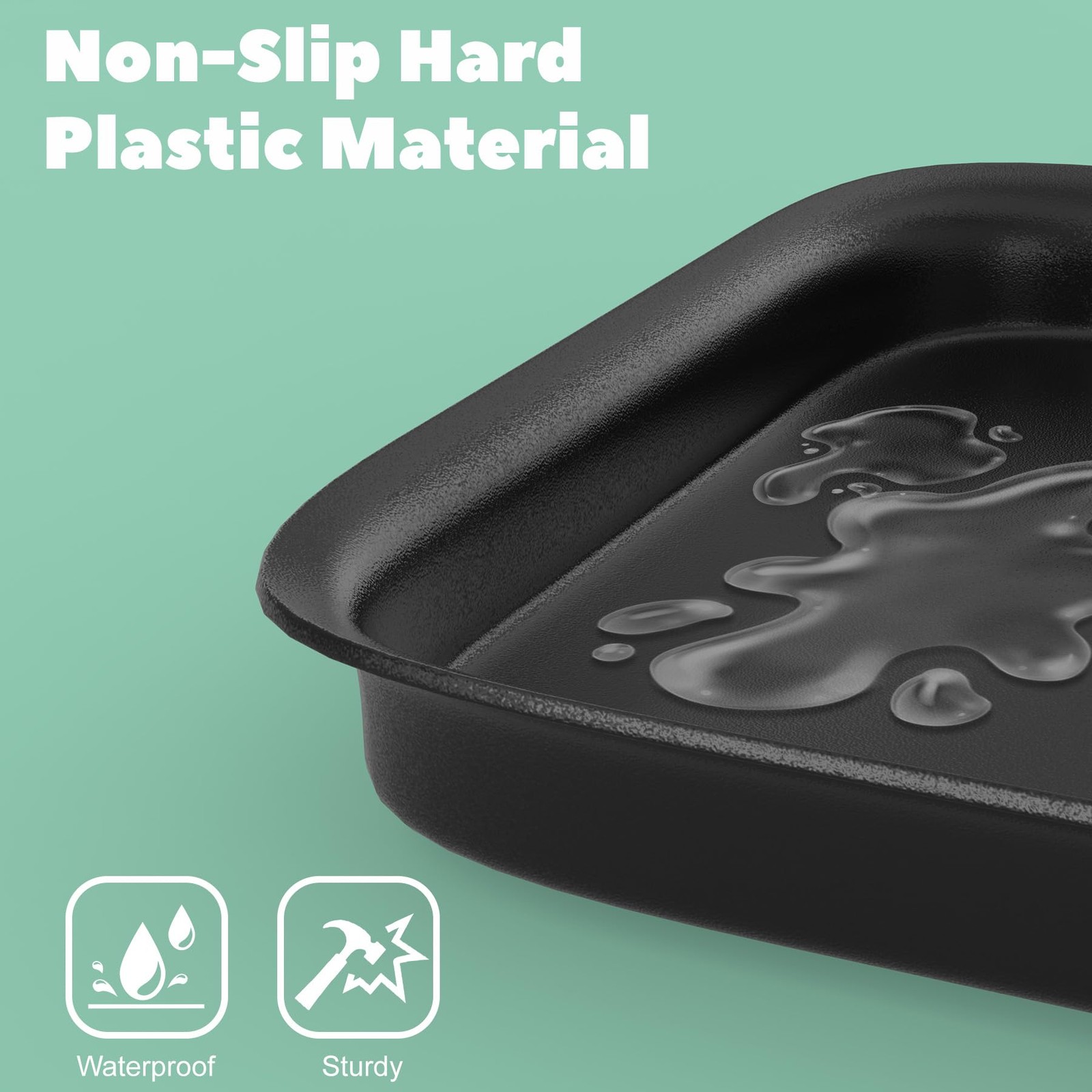 Dehumidifier Drip Pan with Raised Edge, Hard Plastic 13” x 9”x 2” Non-Slip…