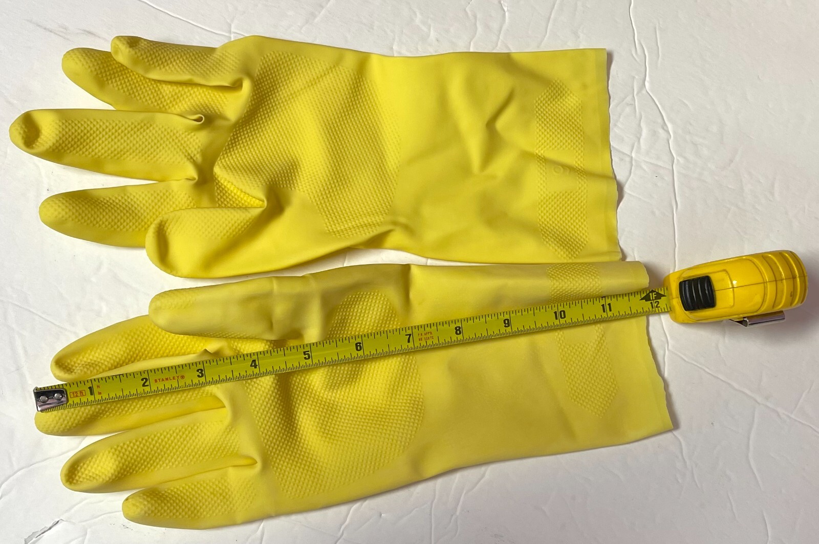 Yellow Latex Household Cleaning Dishwashing Gloves – 2 Pair (4 Gloves) – Large