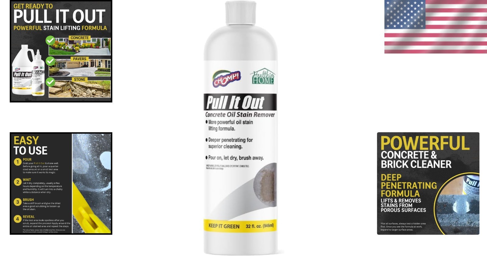 Pull It Out 32 Fl Oz Concrete Oil Stain Remover – Biodegradable Formula