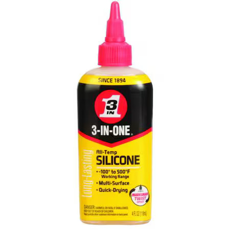 3-In-One 120008 Silicone Lubricant, 4 Oz., Squeeze Bottle, Mineral Oil, Brown