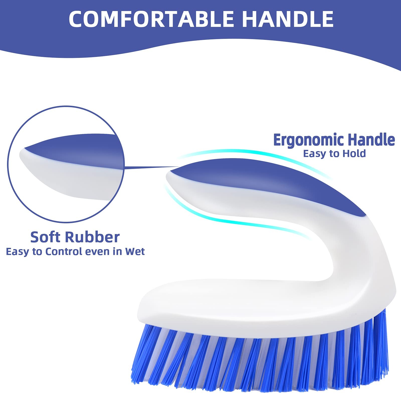 2 Pack Deep Cleaning Brush Set, Scrub Brush with Comfort Grip, Stiff Bristles…