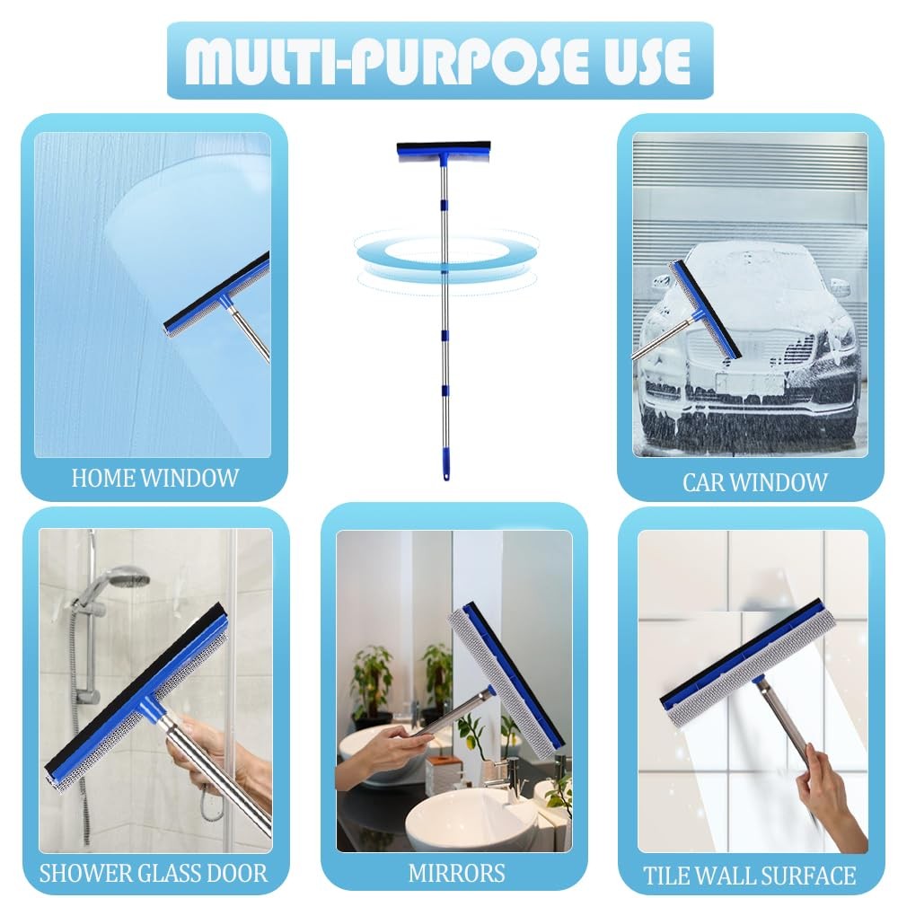 72″ Window Squeegee for Window Cleaning – Long Handle Window Cleaner Tool
