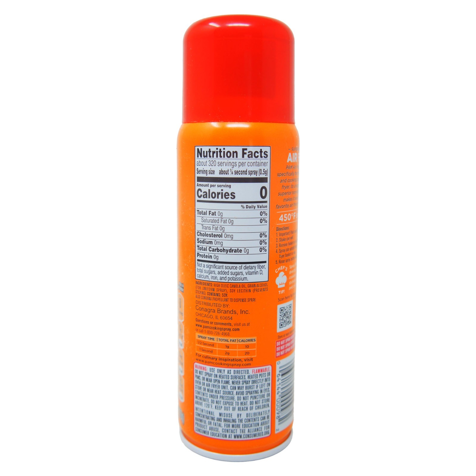 PAM Air Fryer Cleaner Spray 6oz Easy Cleanup Non-Stick Grease Remover Kitchen