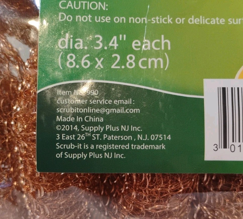 2014 12 Pack Copper Coated Scourers By “ Scrubit” Used For Dishes Pots Pans NEW