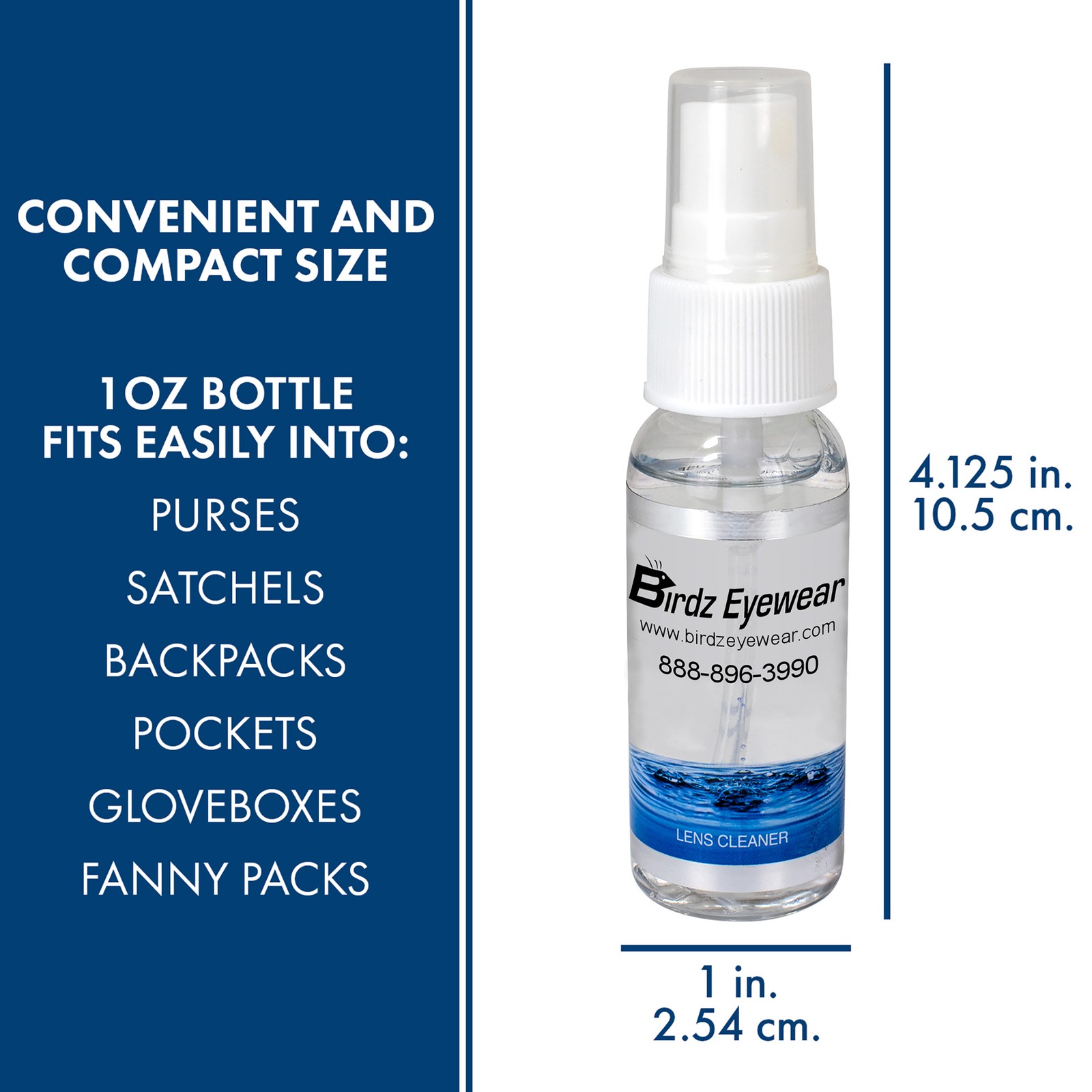 BIRDZ Eyeglass Sunglass Lens Cleaner Cleaning & Repair Kit Spray Cloth Tool &
