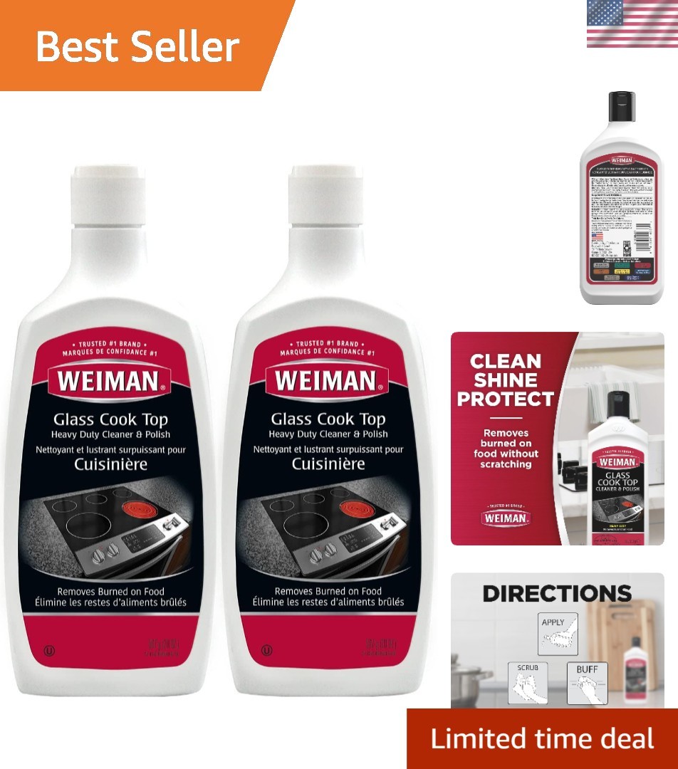 Glass Cooktop Heavy Duty Cleaner and Polish – 20 Ounce – Non-Abrasive No Scra…